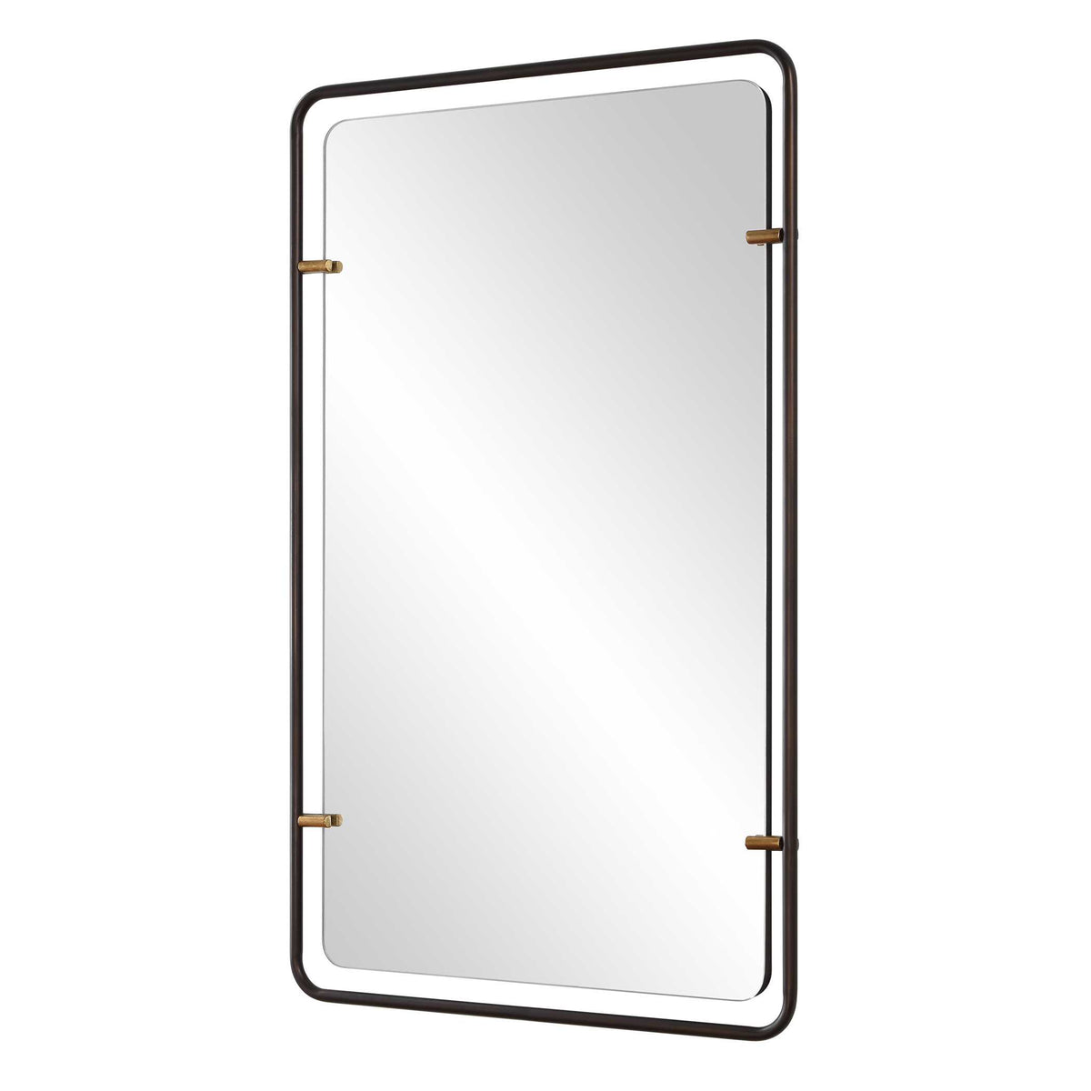 Pellerin Round Bronze Iron Wall Mirror
