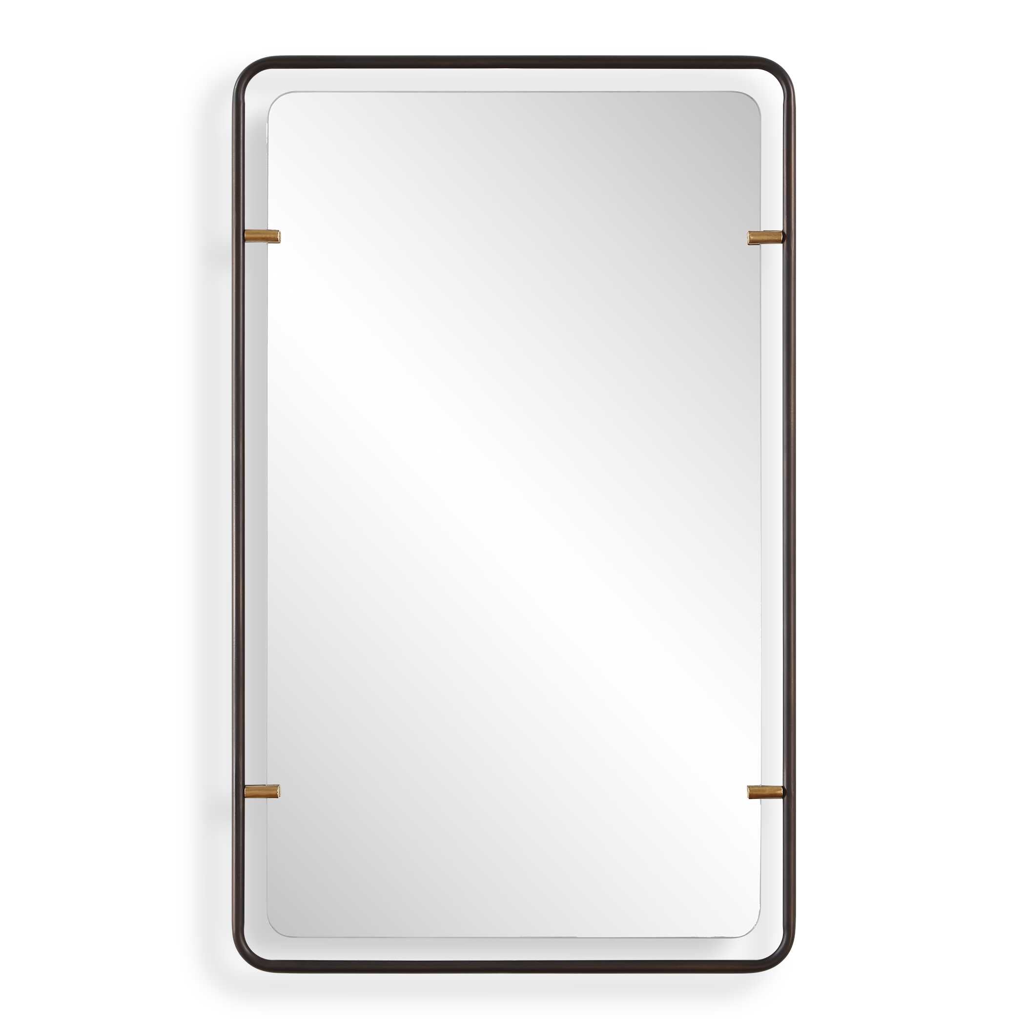 Pellerin Round Bronze Iron Wall Mirror