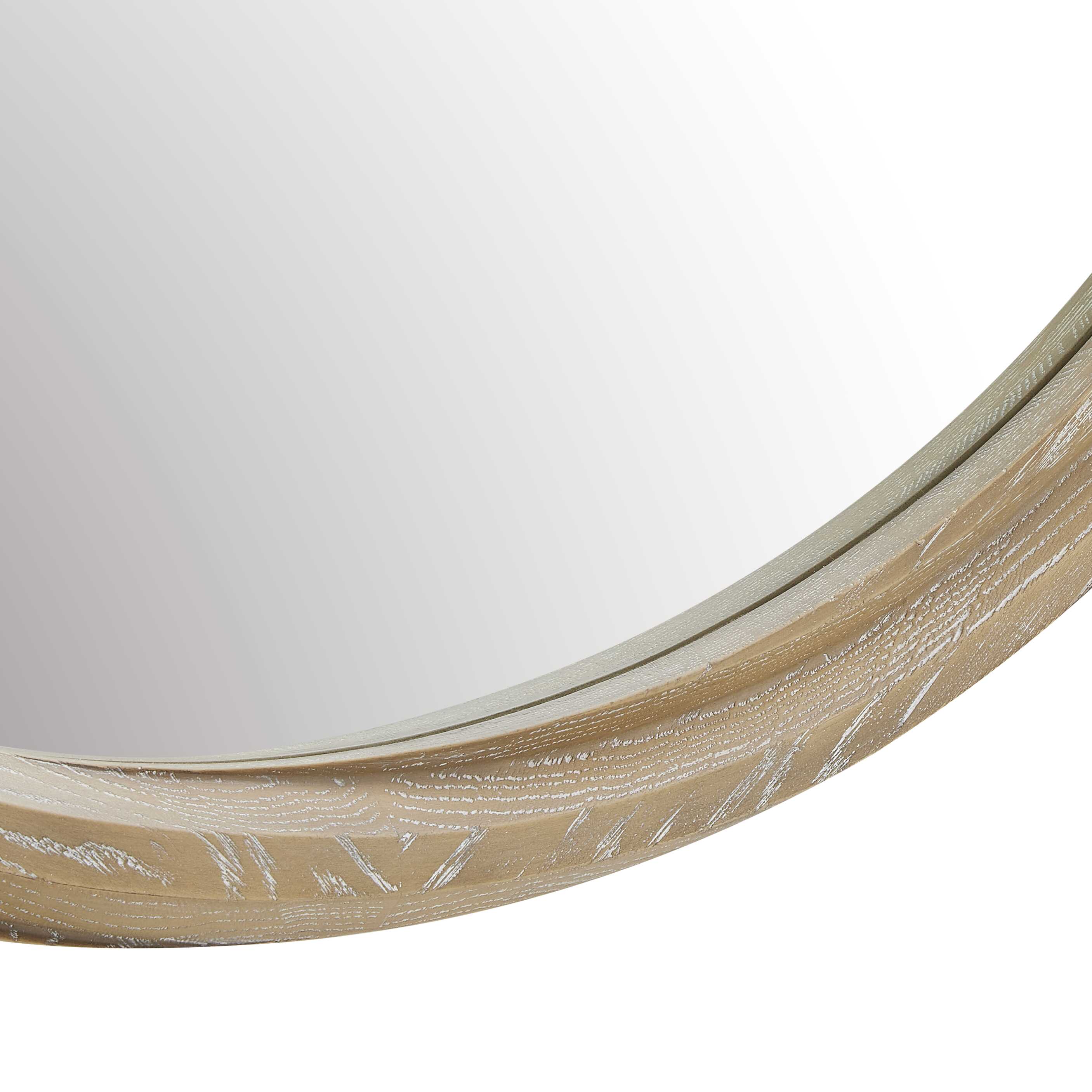 Uttermost Landry Round Light Wood Mirror