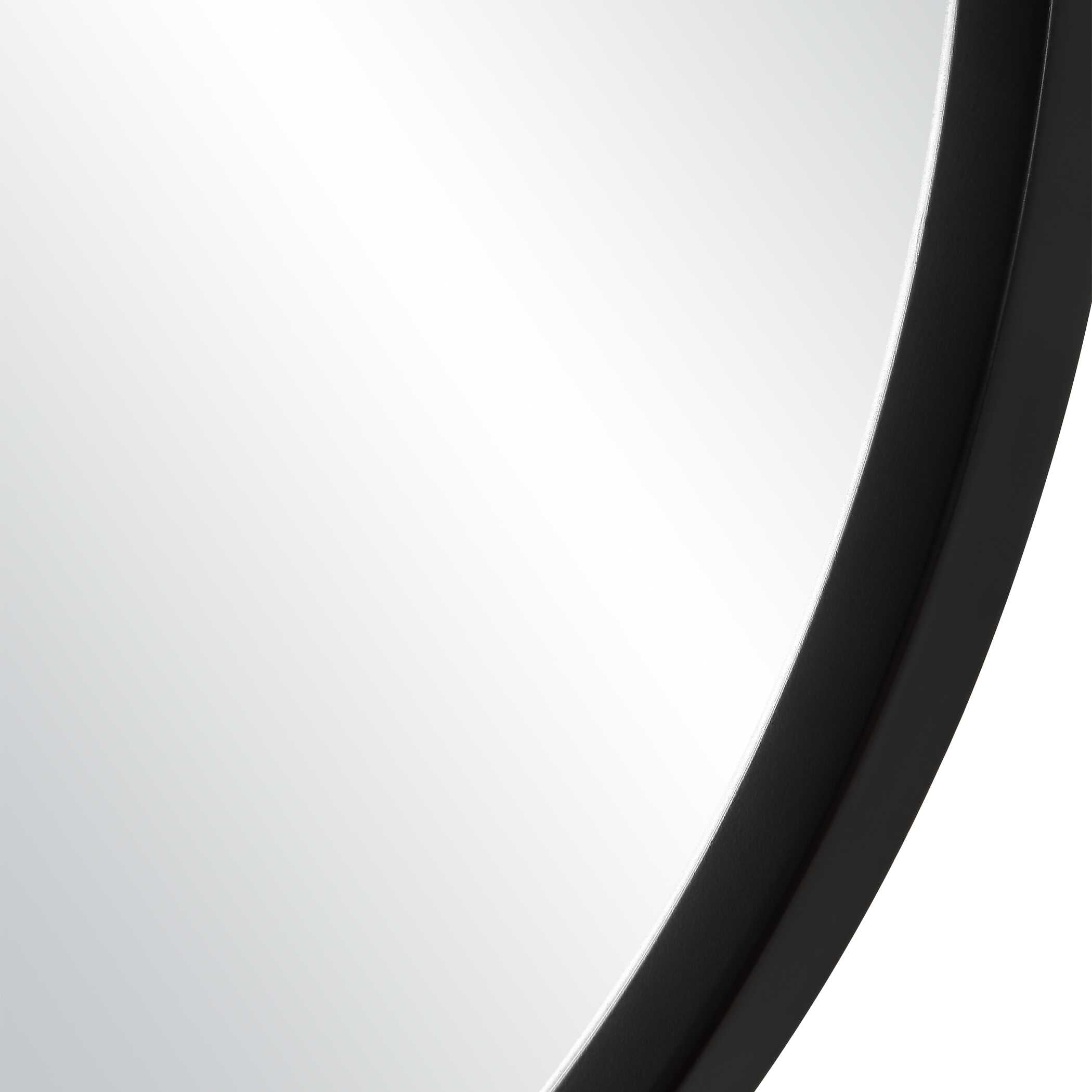 Quintrell Oval Satin Black Wall Mirror