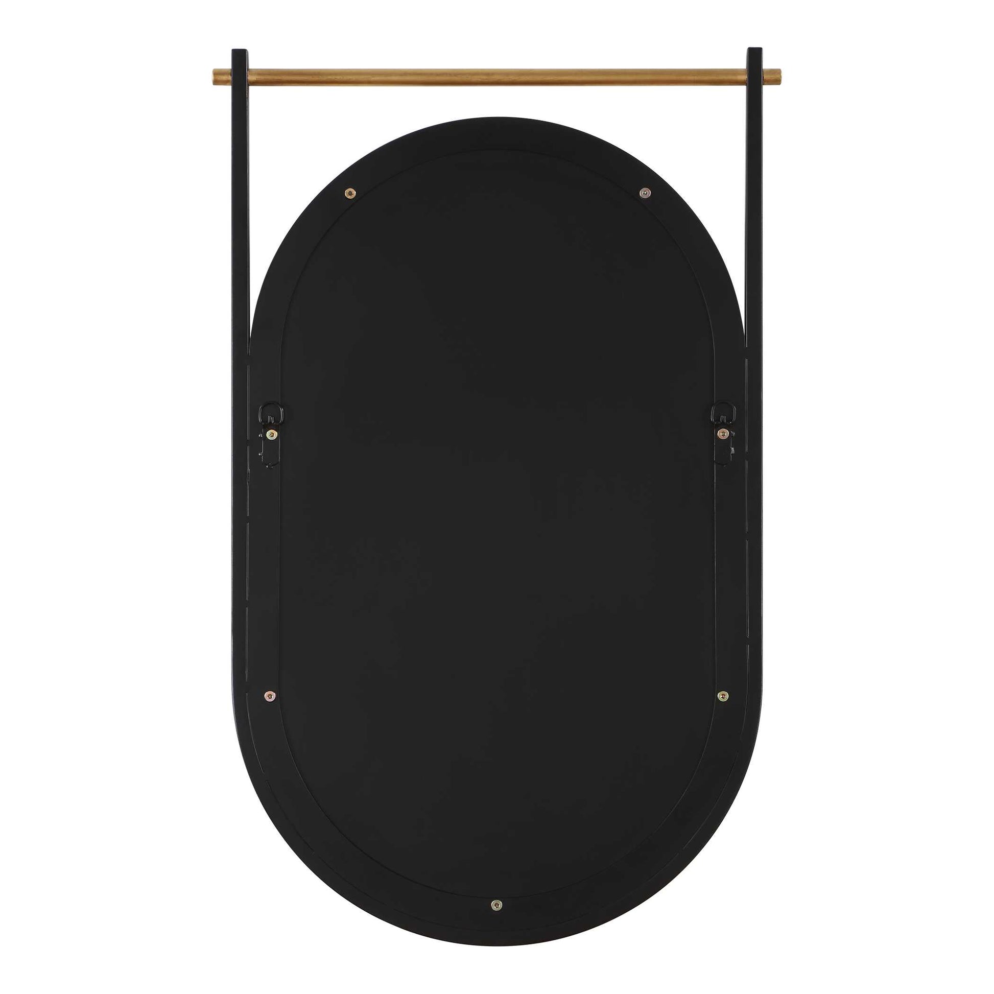 Quintrell Oval Satin Black Wall Mirror