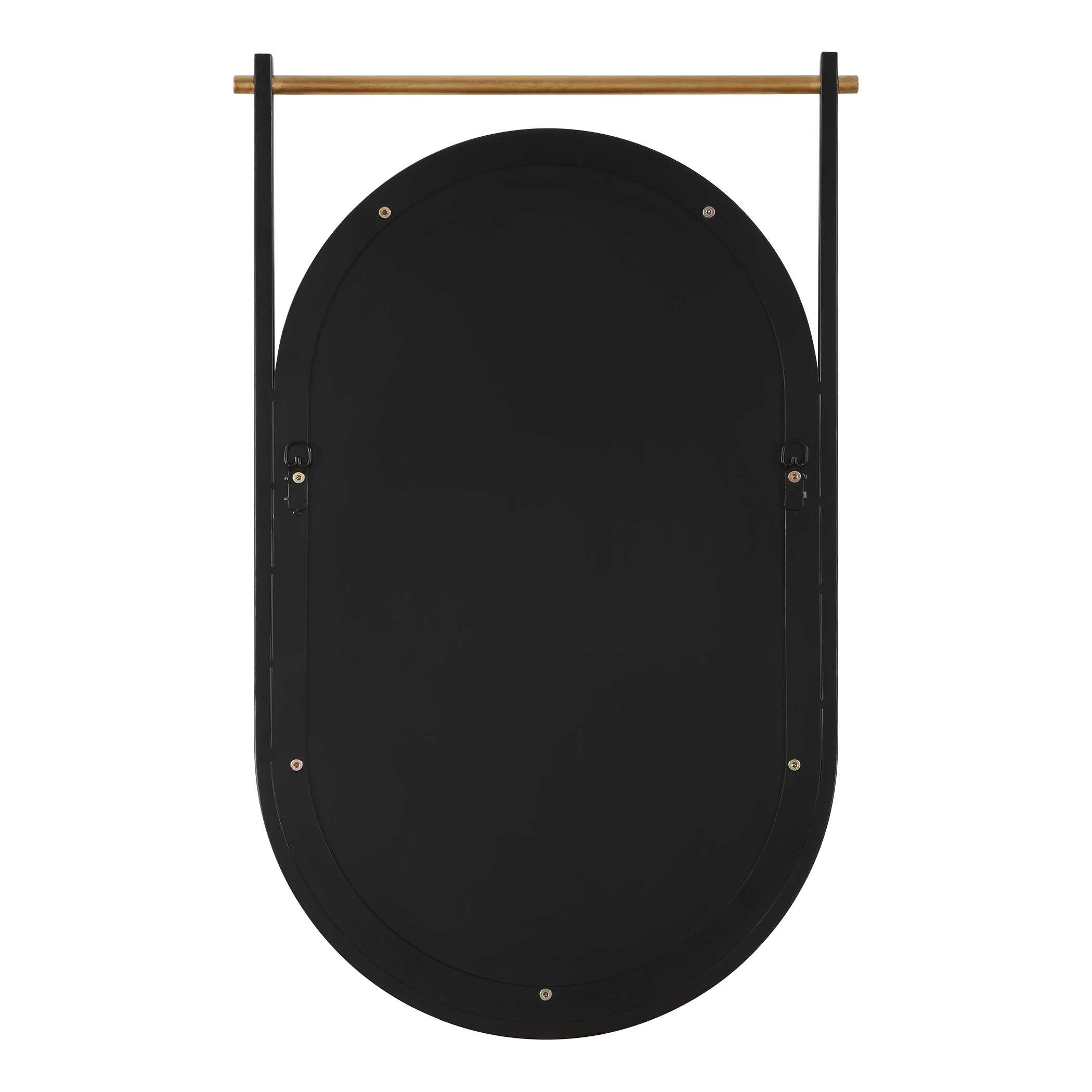Quintrell Oval Satin Black Wall Mirror
