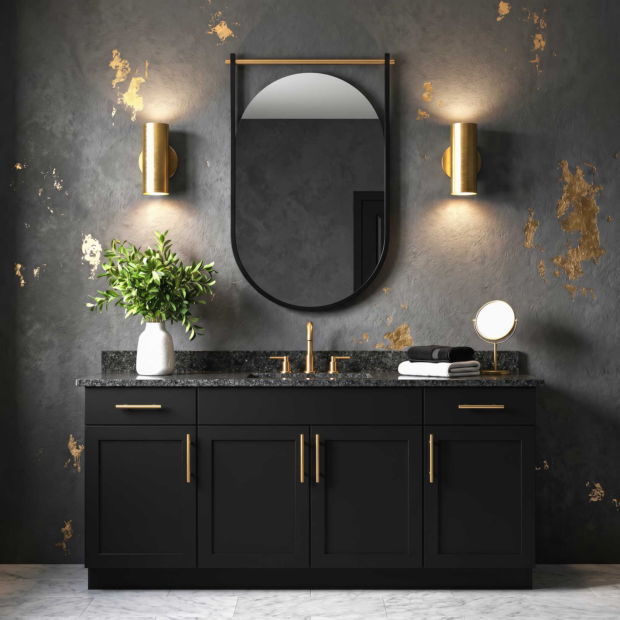 Quintrell Oval Satin Black Wall Mirror