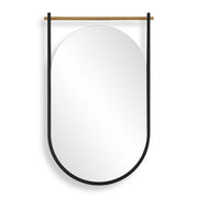 Quintrell Oval Satin Black Wall Mirror
