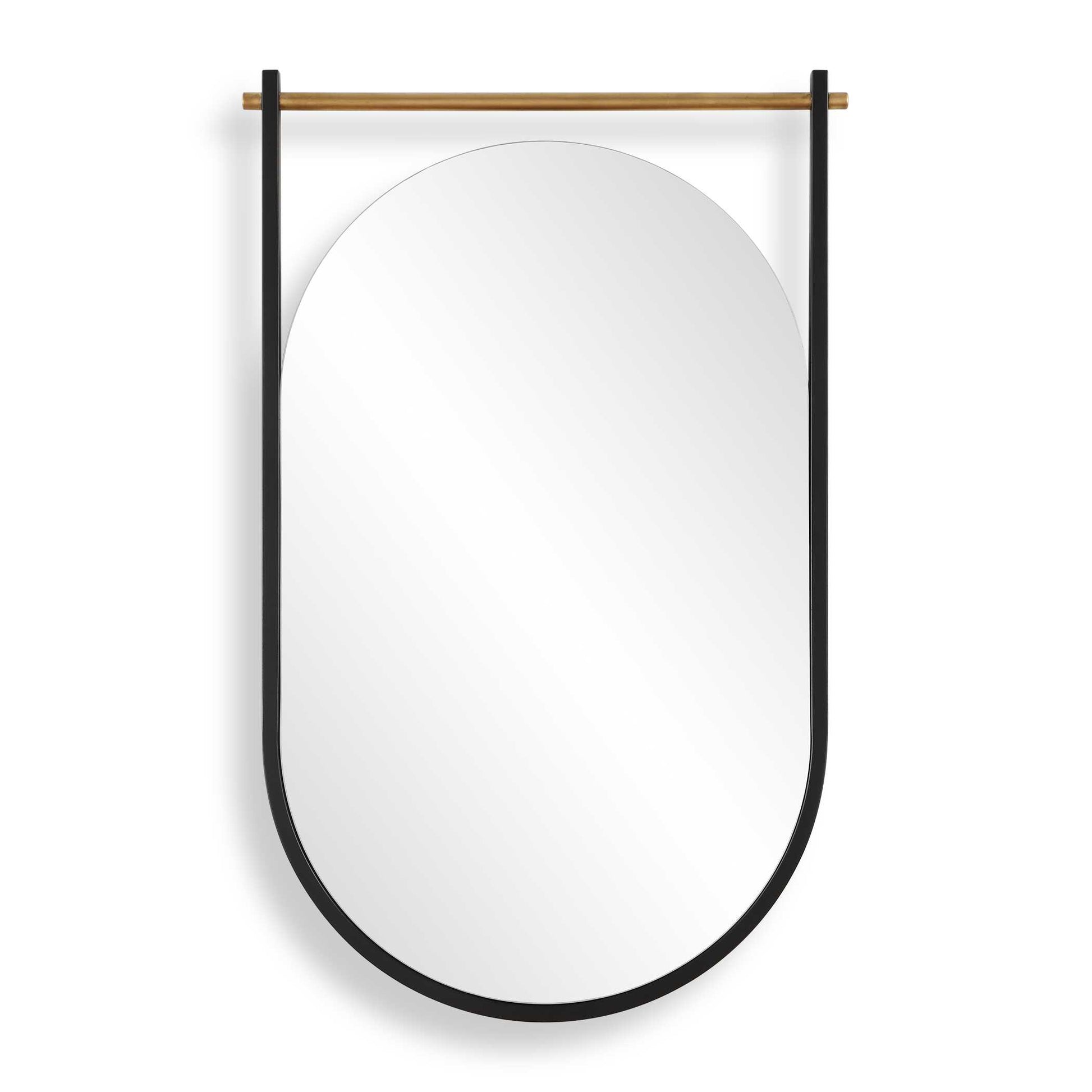 Quintrell Oval Satin Black Wall Mirror