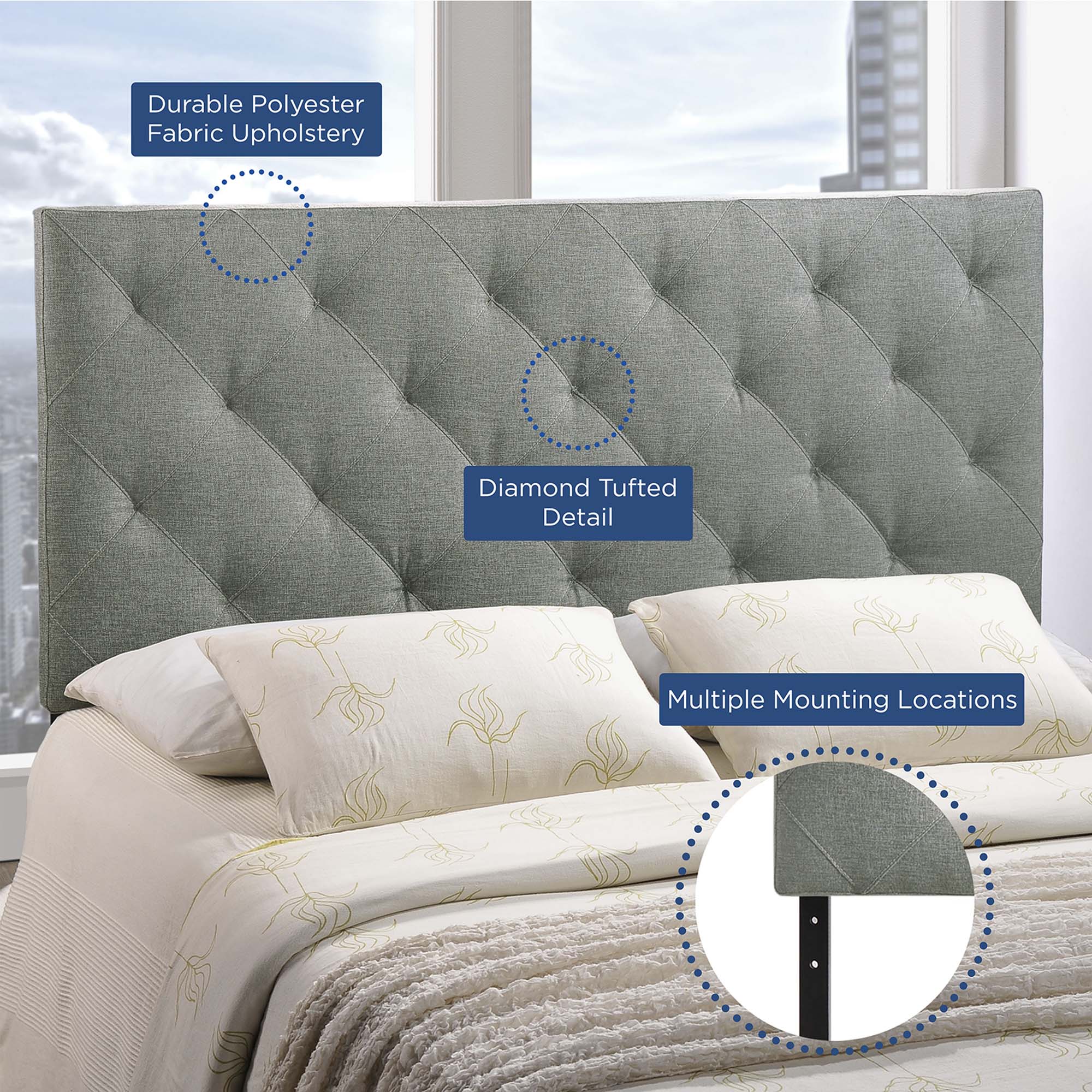 Theodore Upholstered Fabric Headboard