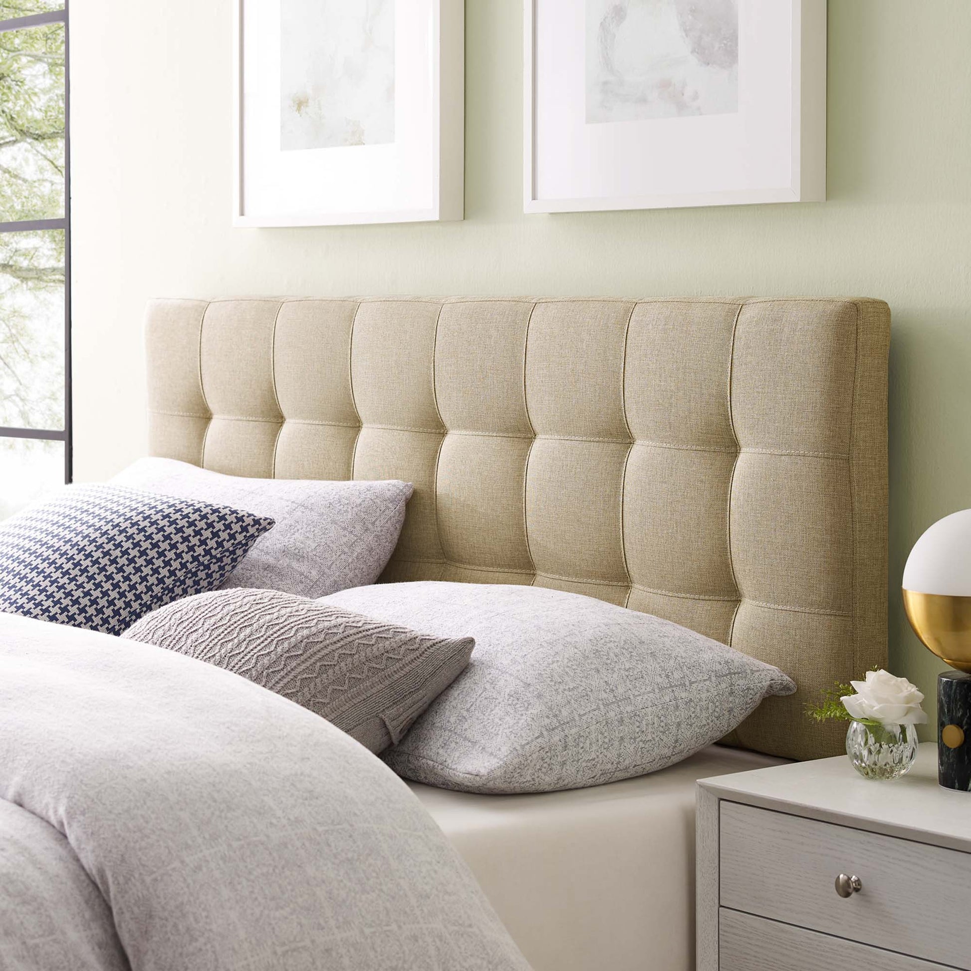 Lily Upholstered Fabric King Headboard