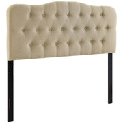 Annabel Diamond Tufted Upholstered Fabric Headboard - Beige