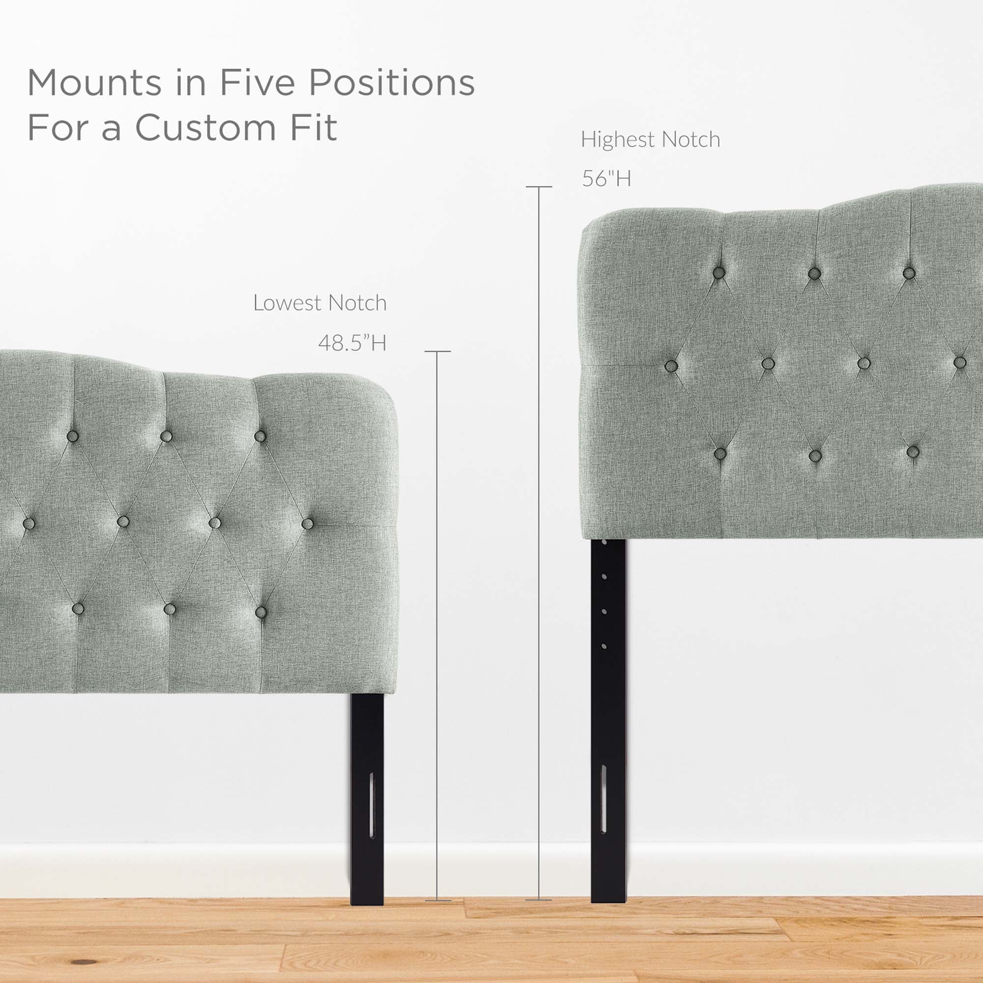 Annabel Diamond Tufted Upholstered Fabric Headboard