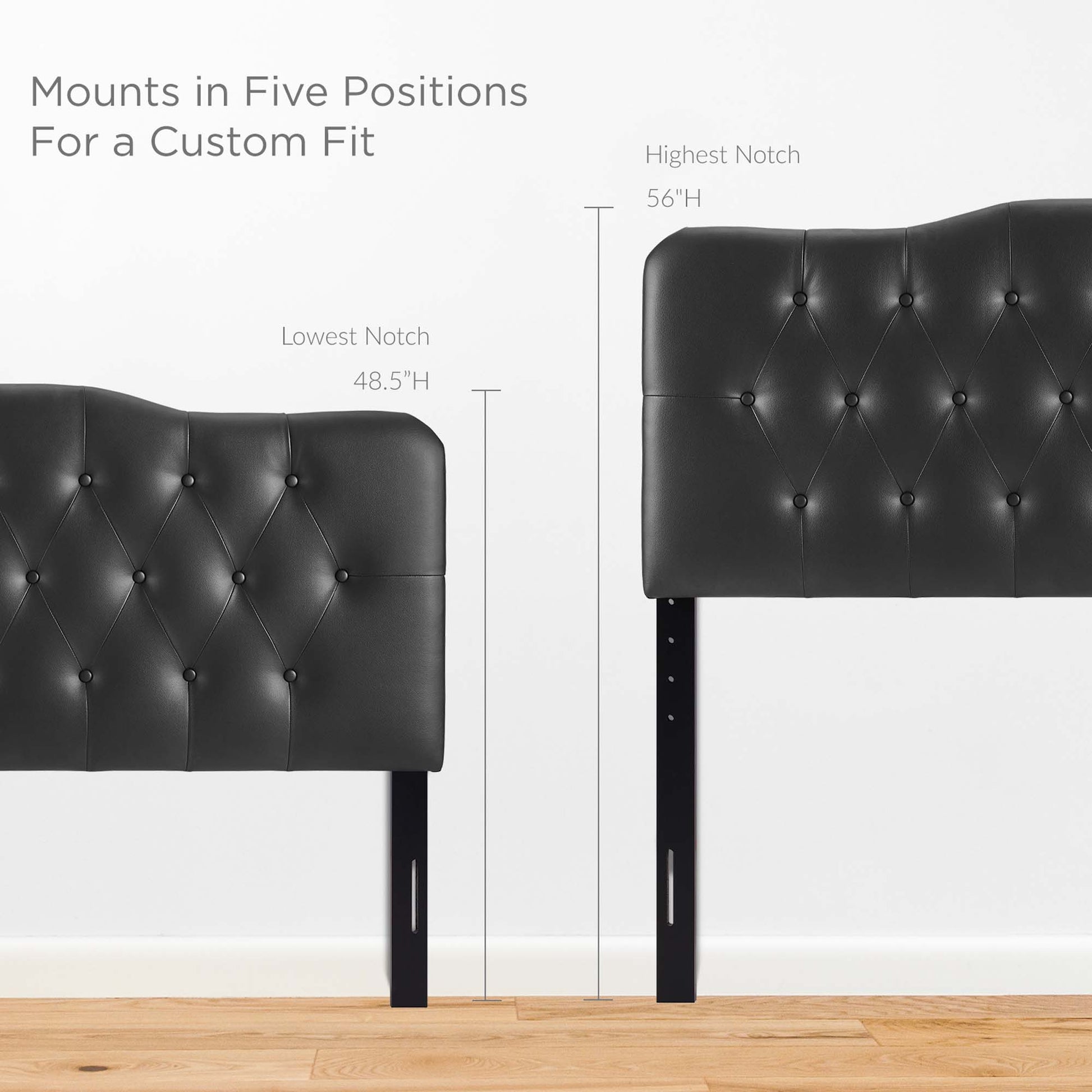 Annabel Diamond Tufted Upholstered Vinyl Headboard