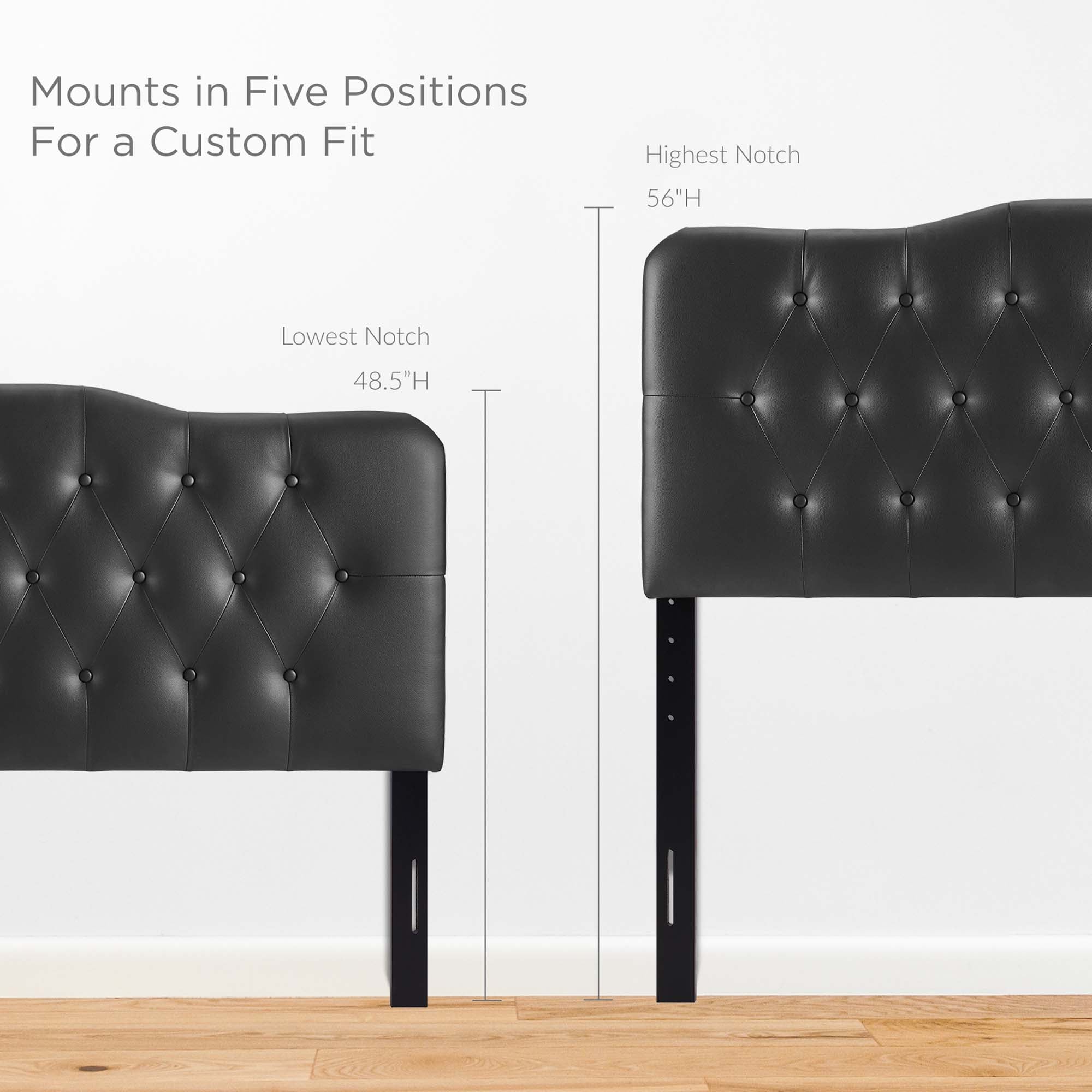 Annabel Diamond Tufted Upholstered Vinyl Headboard