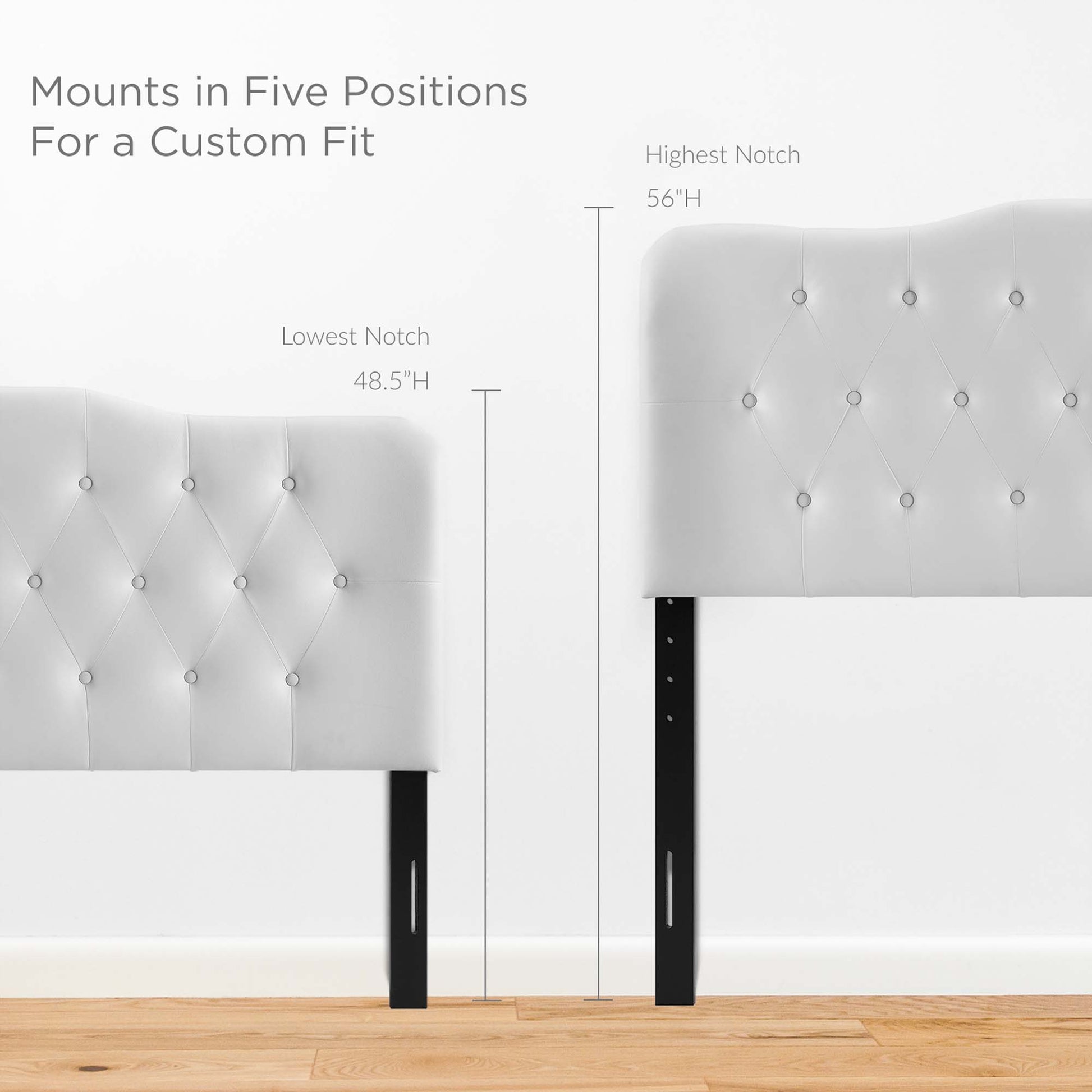 Annabel Diamond Tufted Upholstered Vinyl Headboard