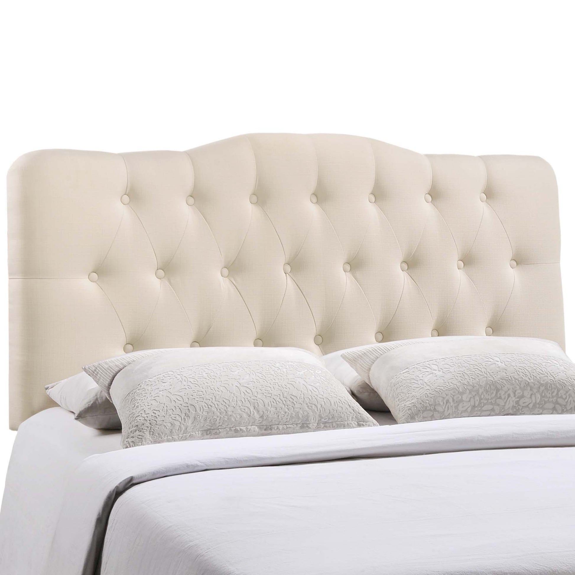 Annabel Upholstered Fabric Full Headboard - Ivory
