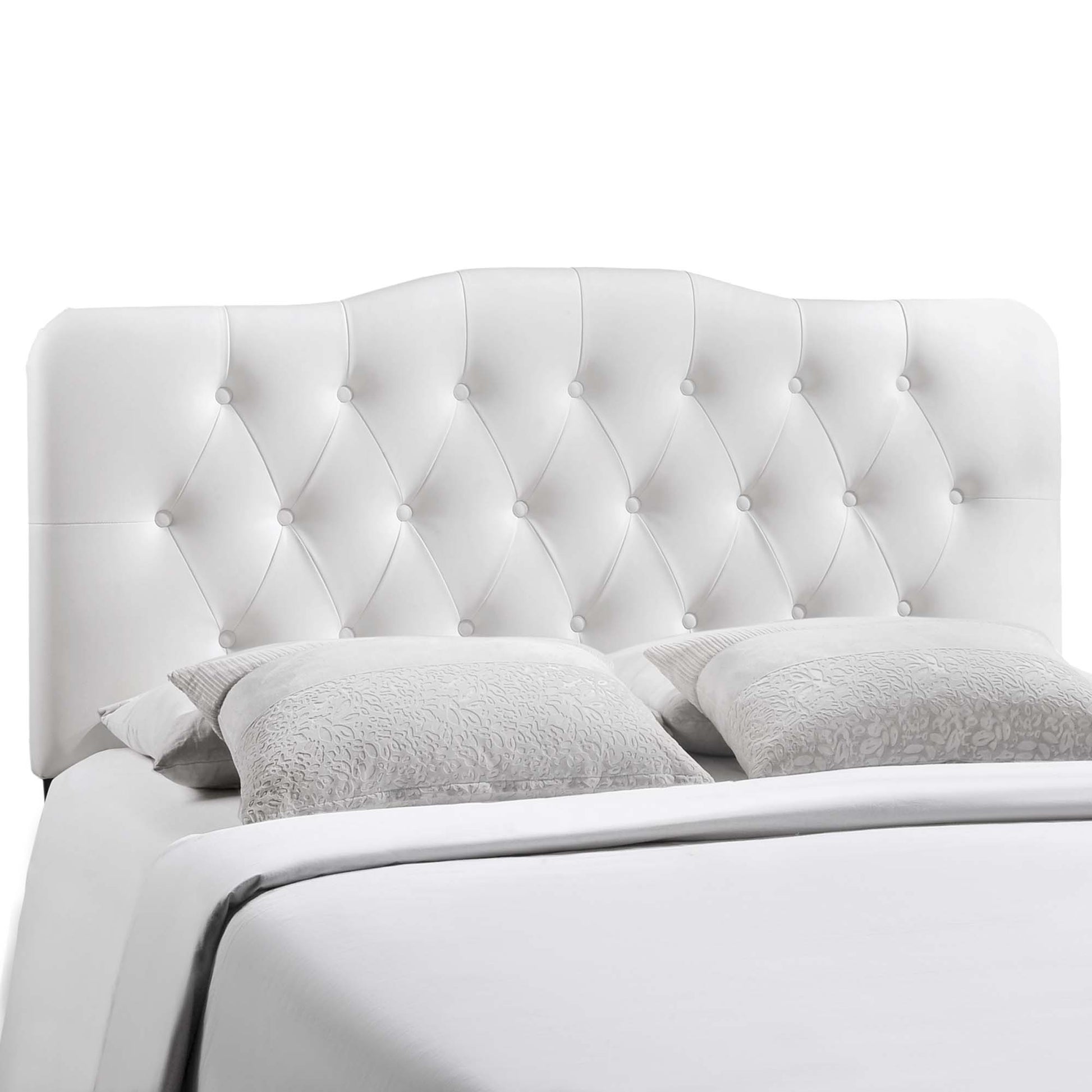Annabel Upholstered Vinyl Full Headboard - White