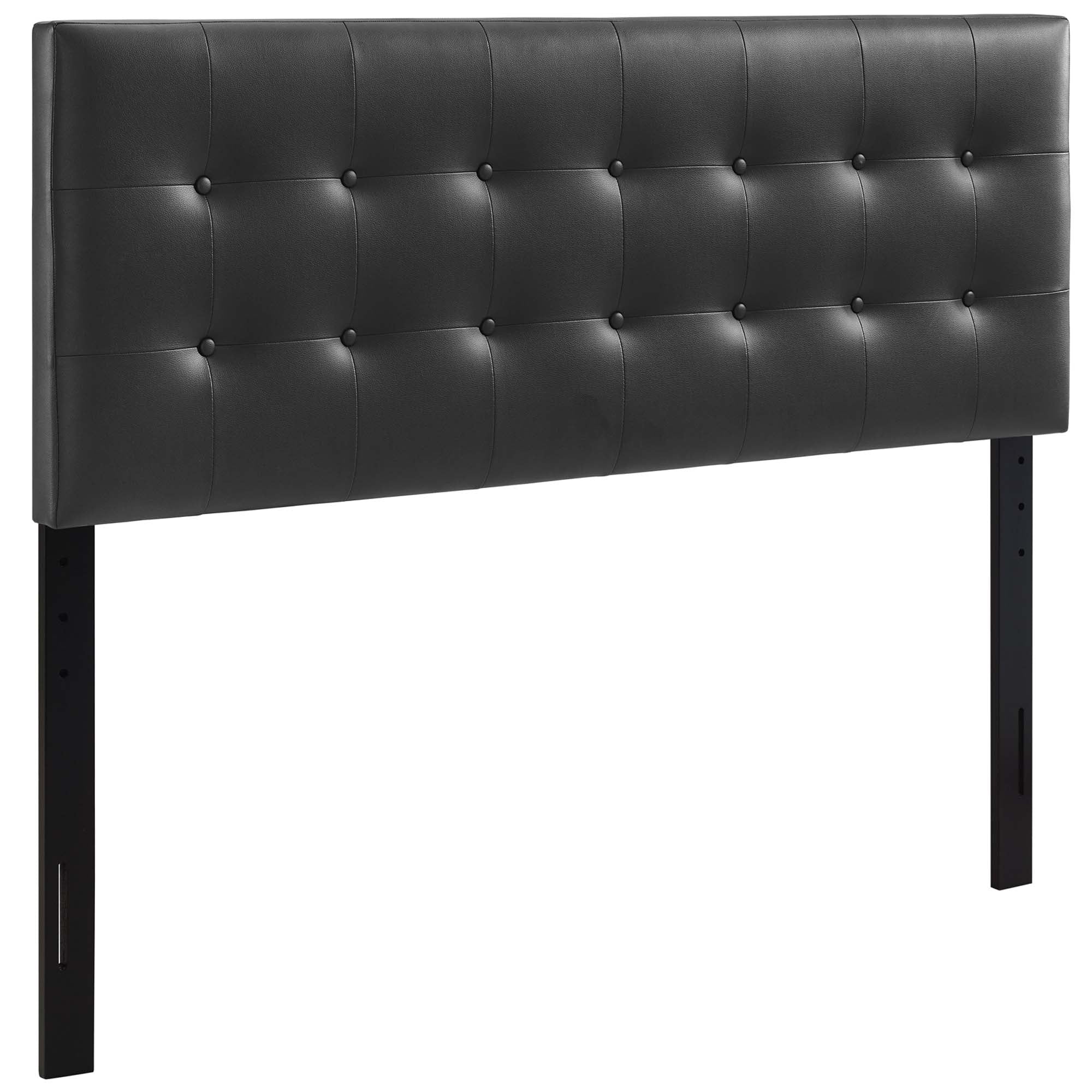 Emily Upholstered Vinyl Full Headboard - Black