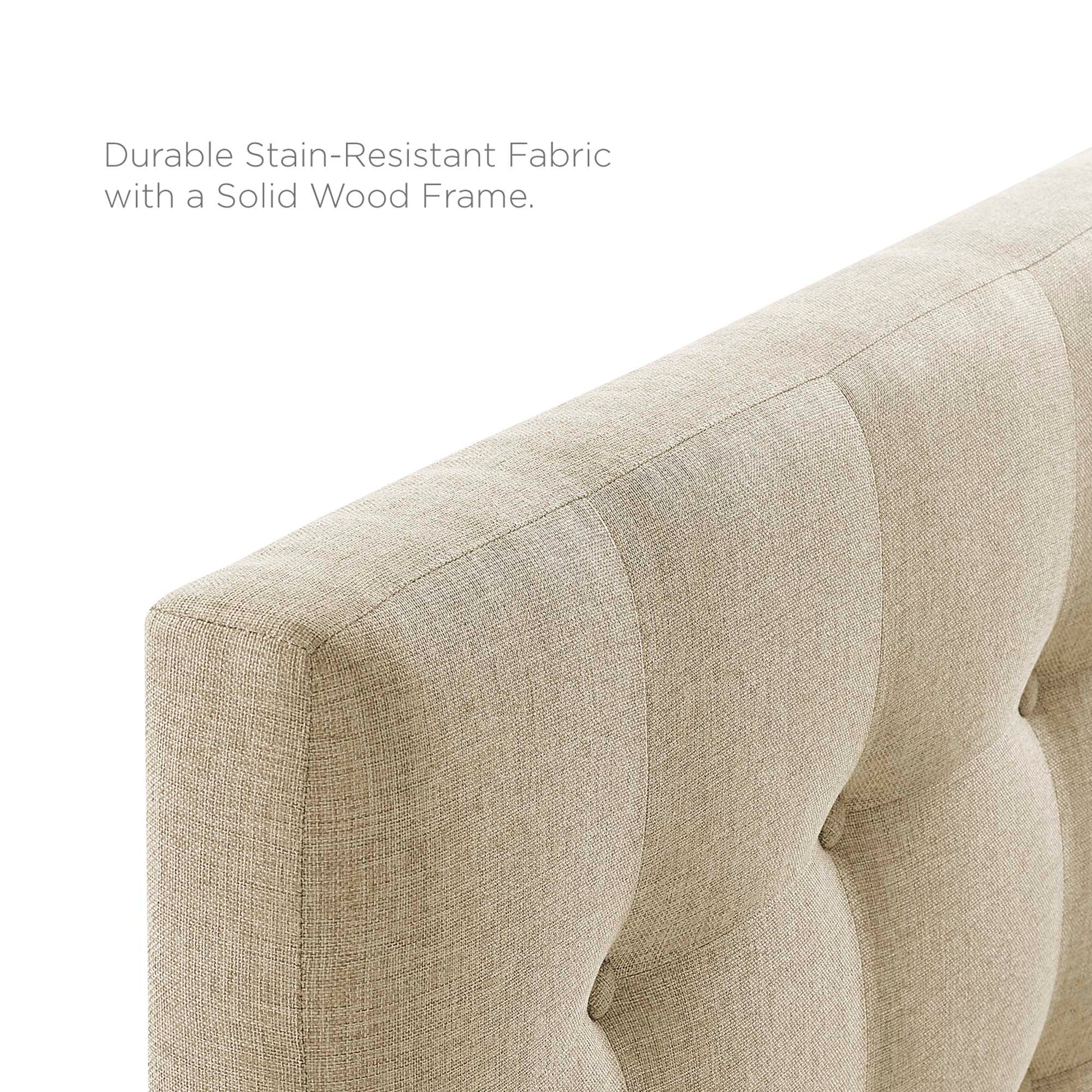 Emily Upholstered Fabric King Headboard - Gray