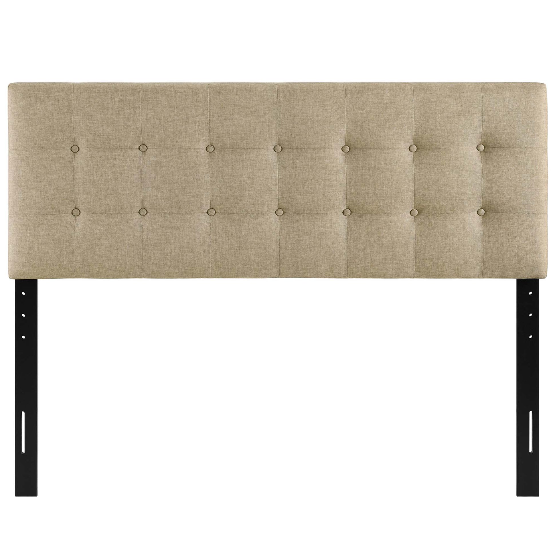 Emily Upholstered Fabric King Headboard - Ivory