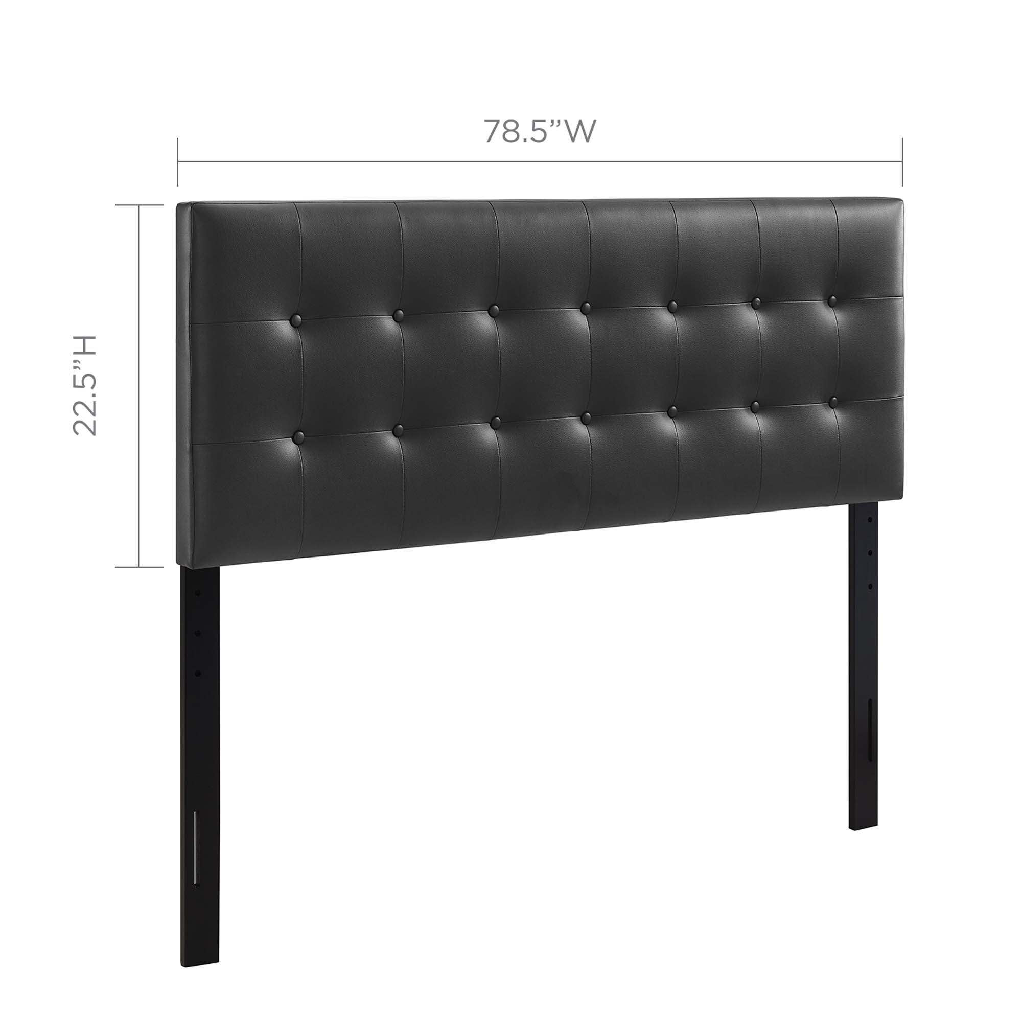 Emily Upholstered Vinyl King Headboard - White