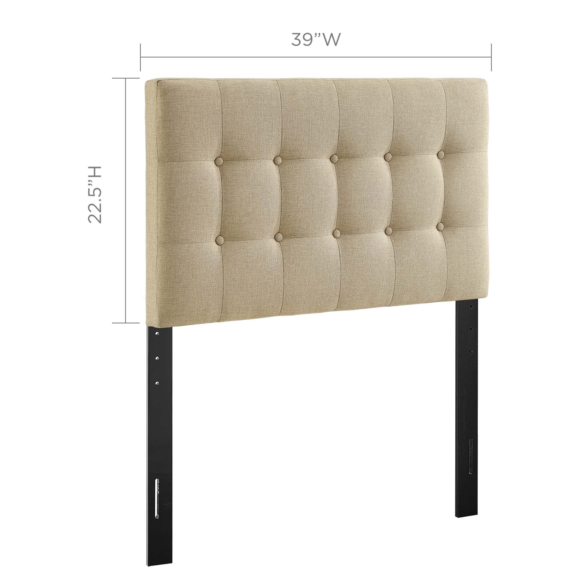 Emily Upholstered Fabric Twin Headboard - Gray