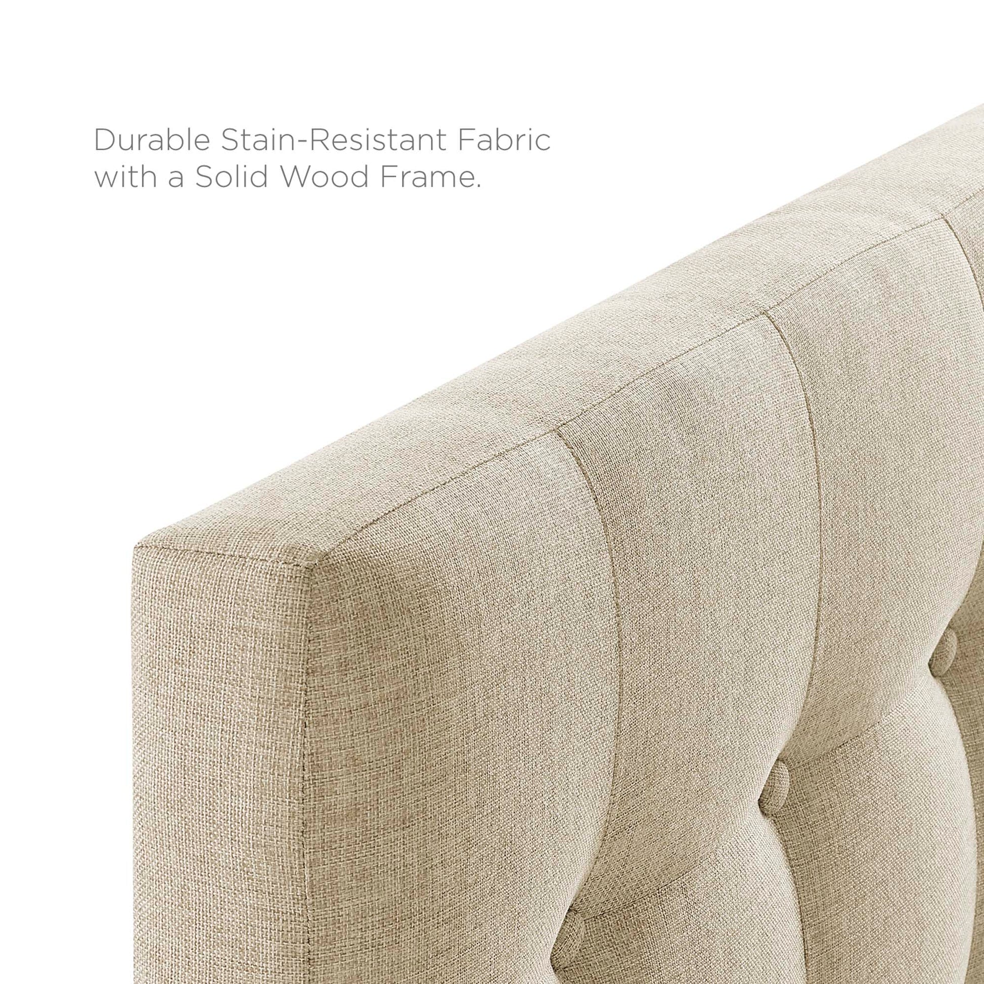 Emily Upholstered Fabric Twin Headboard - Ivory
