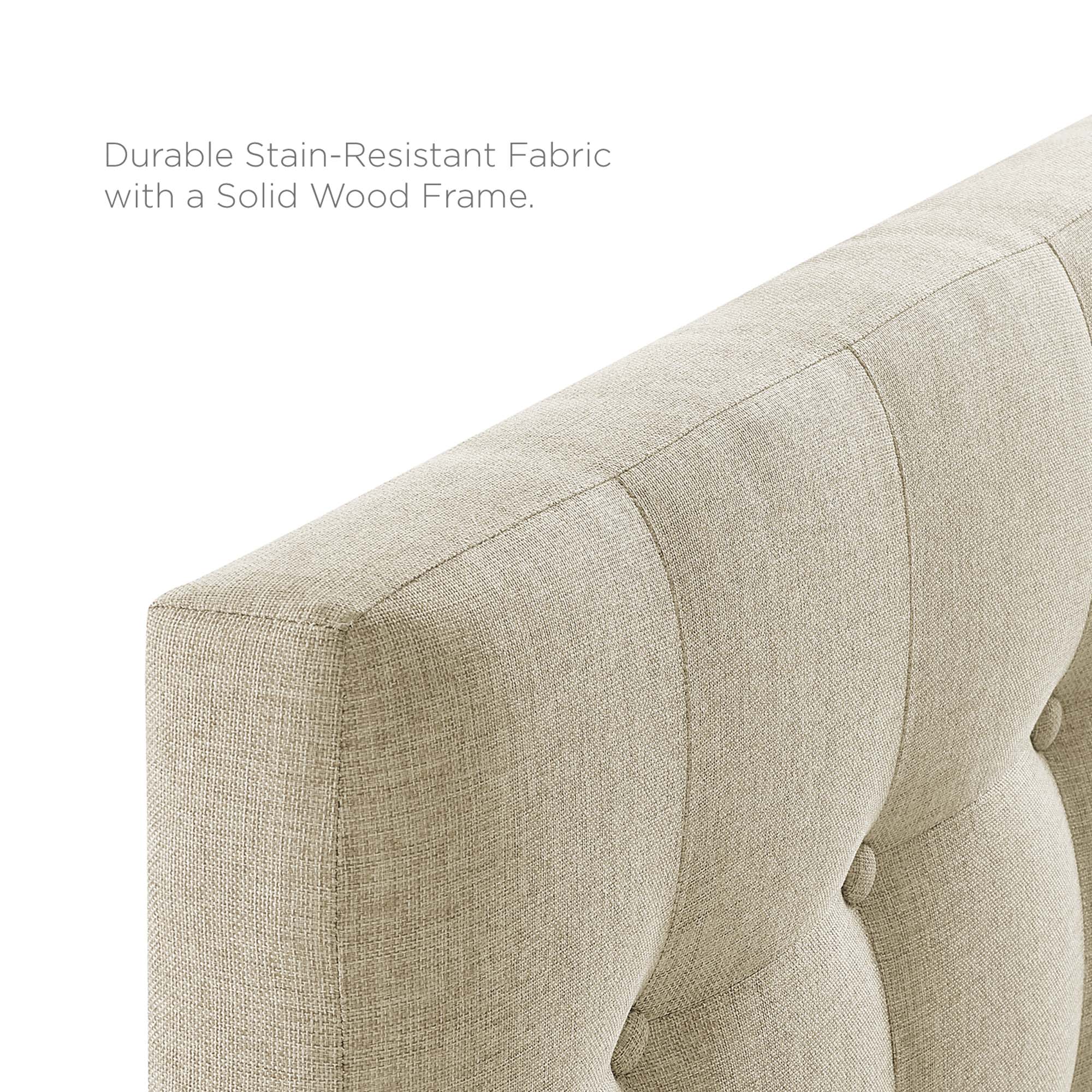 Emily Upholstered Fabric Twin Headboard - Ivory