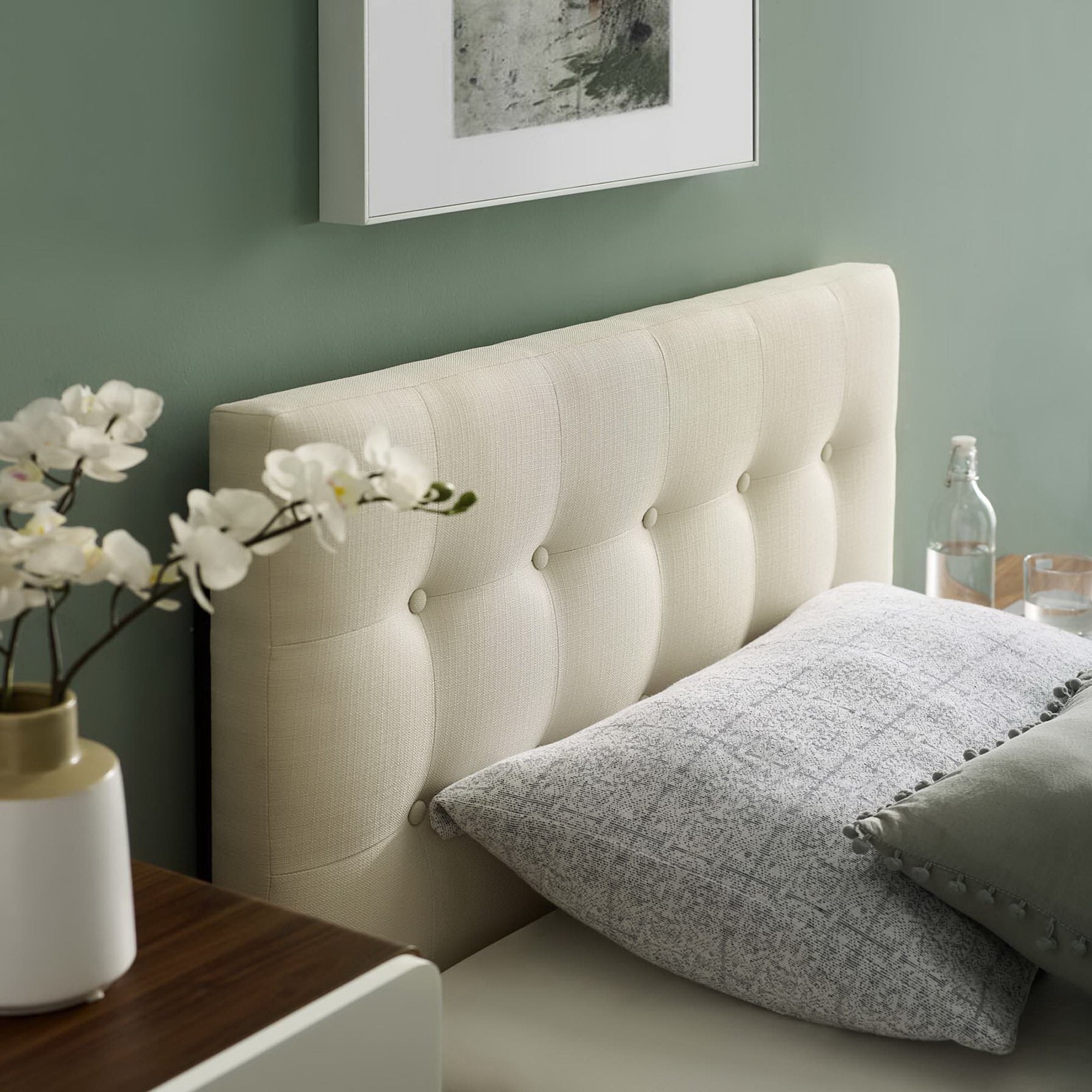 Emily Upholstered Fabric Twin Headboard