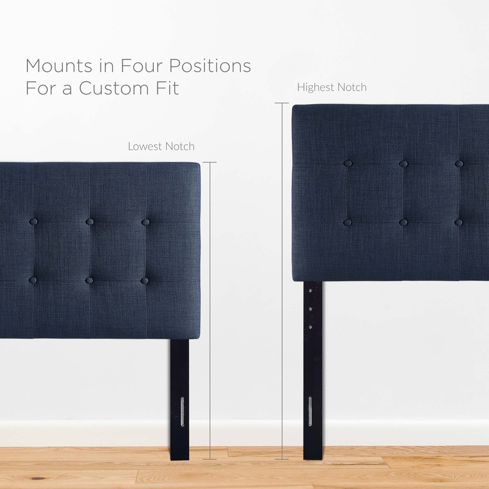 Emily Upholstered Fabric Twin Headboard