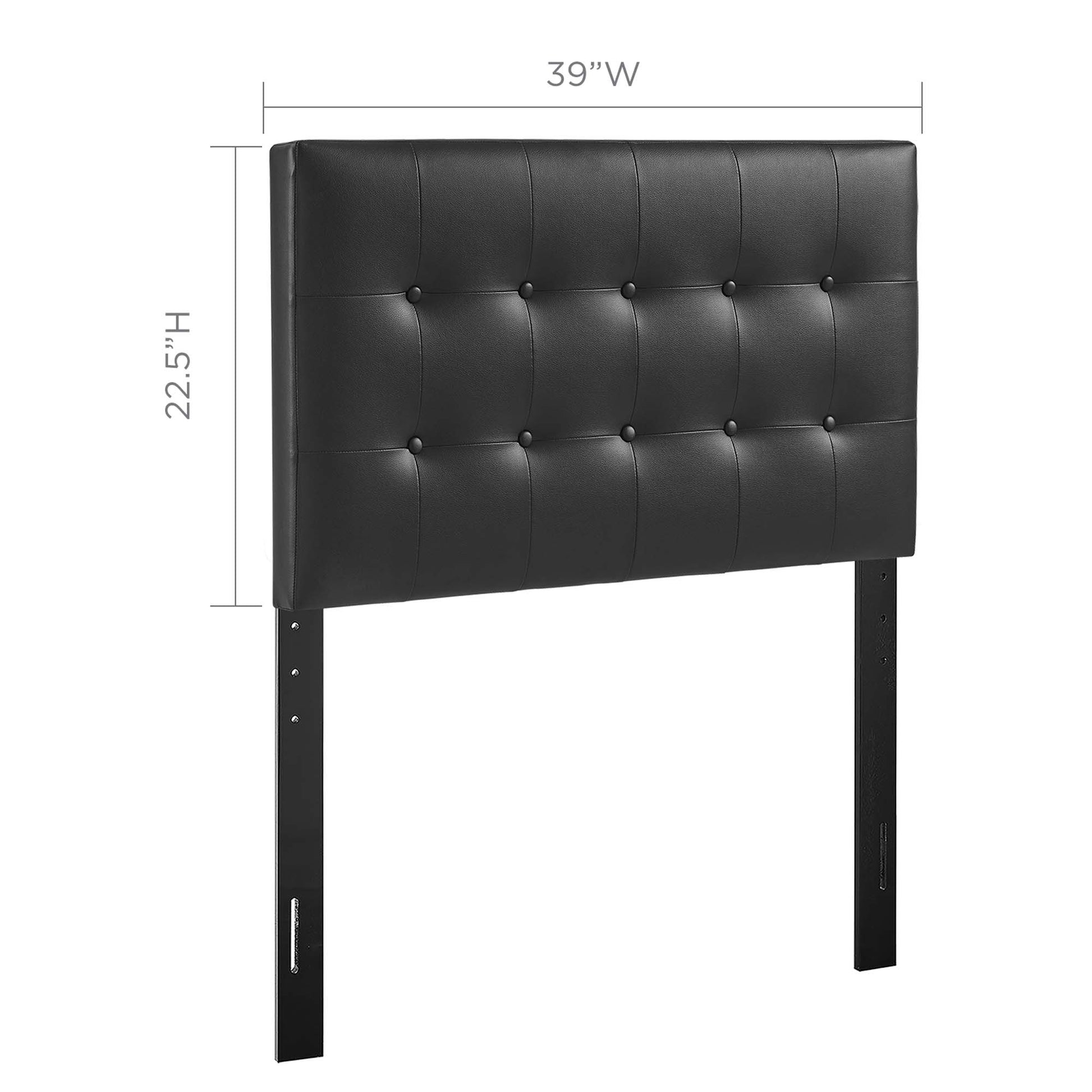 Emily Upholstered Vinyl Twin Headboard - White