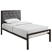 Mia Fabric Bed - Brown Gray