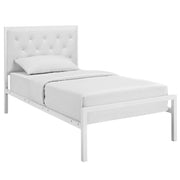 Mia Fabric Bed - White White