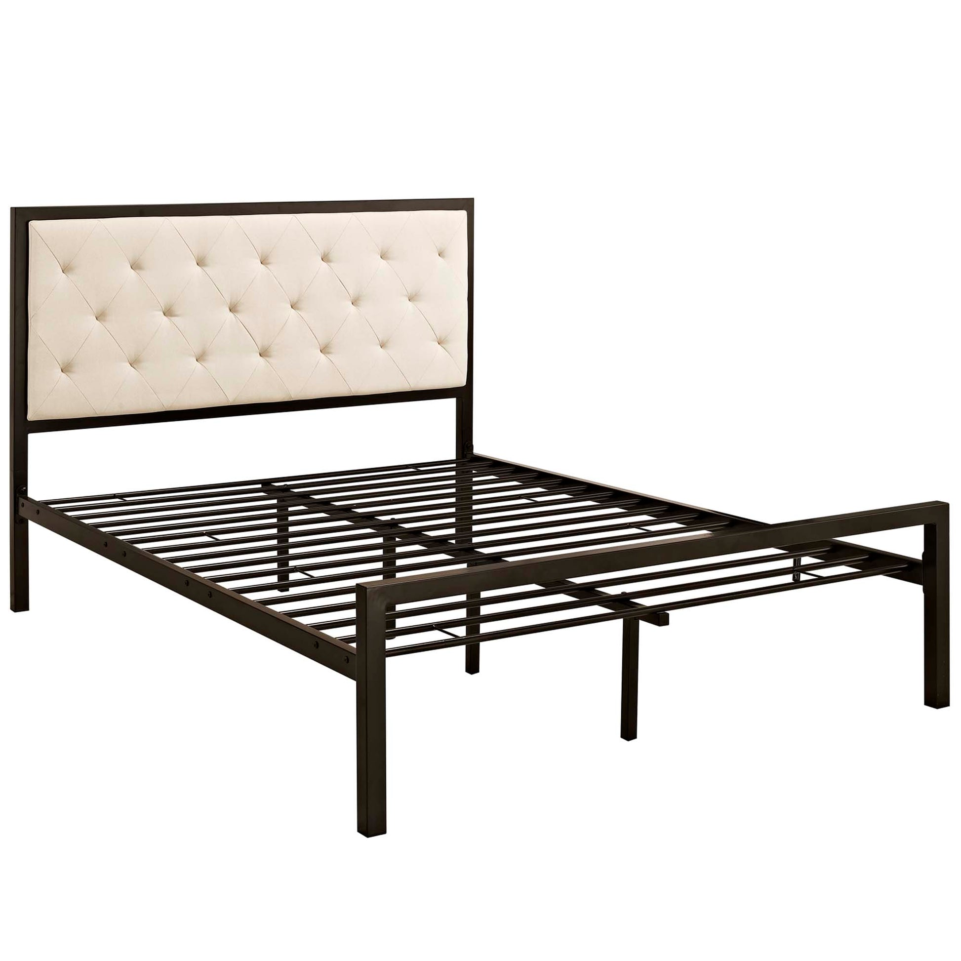 Mia Fabric Bed - Brown Gray