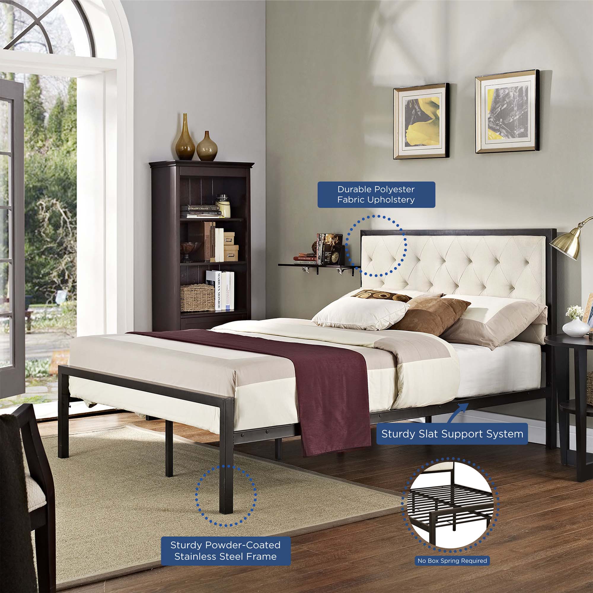 Mia Fabric Bed