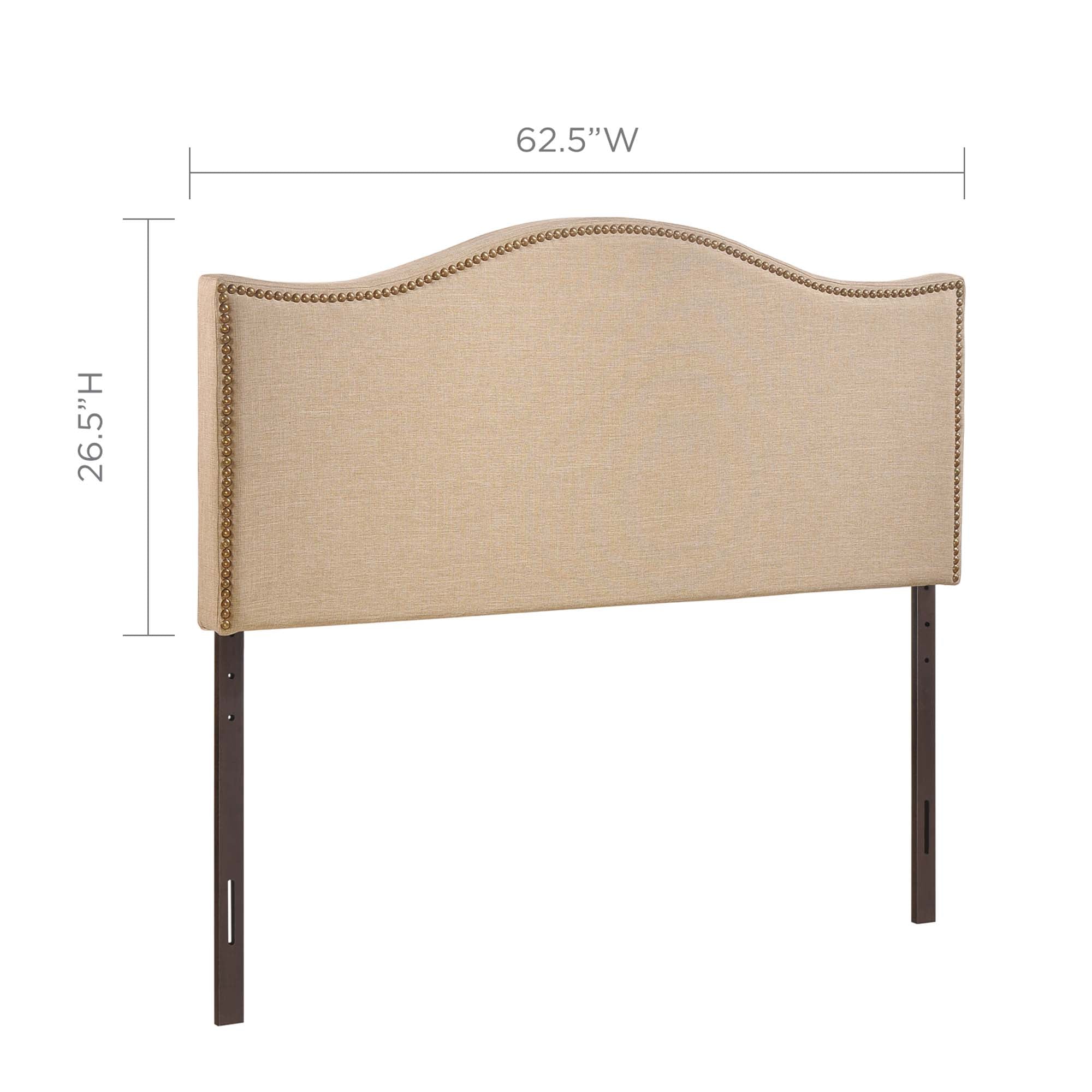 Curl Nailhead Upholstered Headboard - Dark Brown