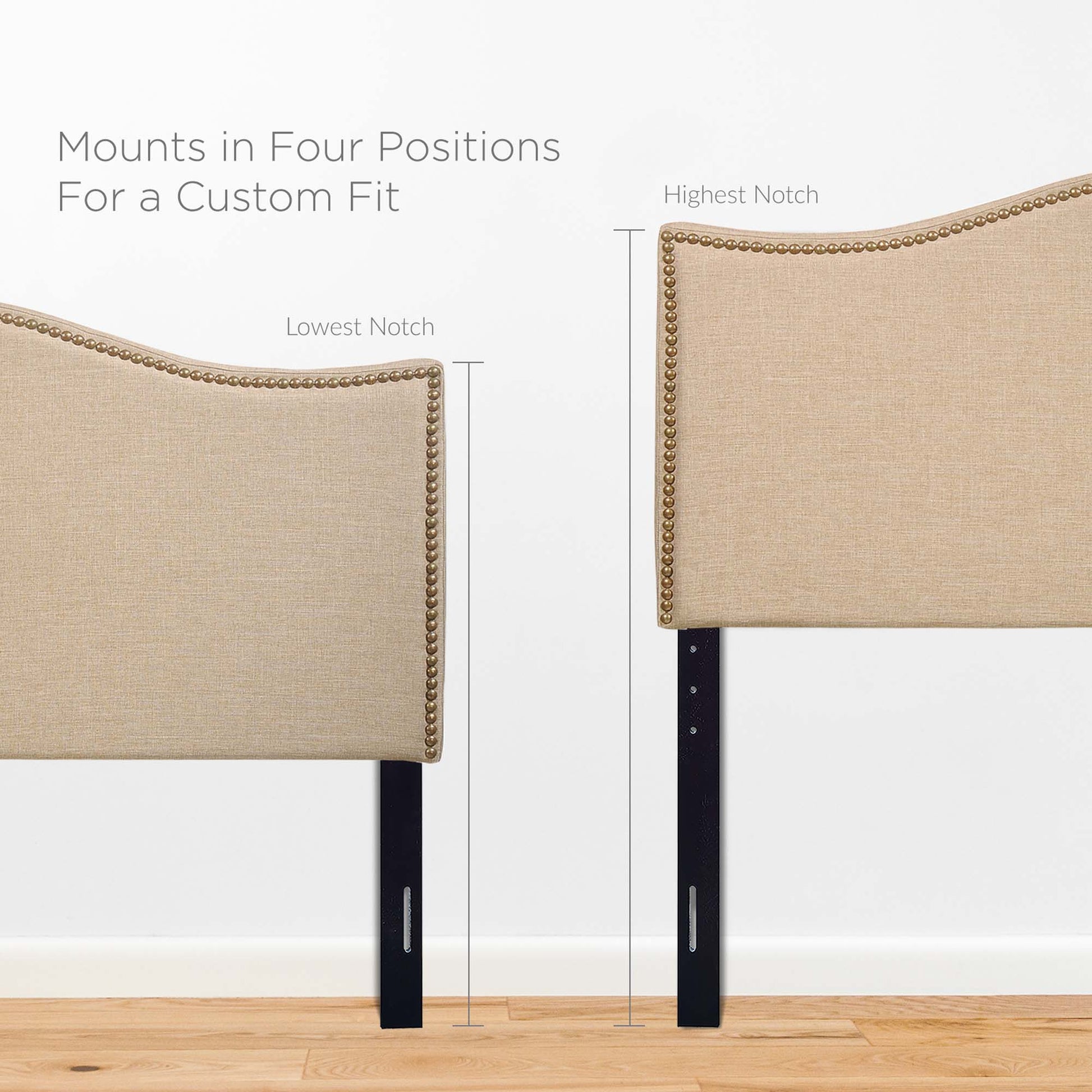Curl Nailhead Upholstered Headboard
