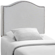 Curl Nailhead Upholstered Twin Headboard - Sky Gray