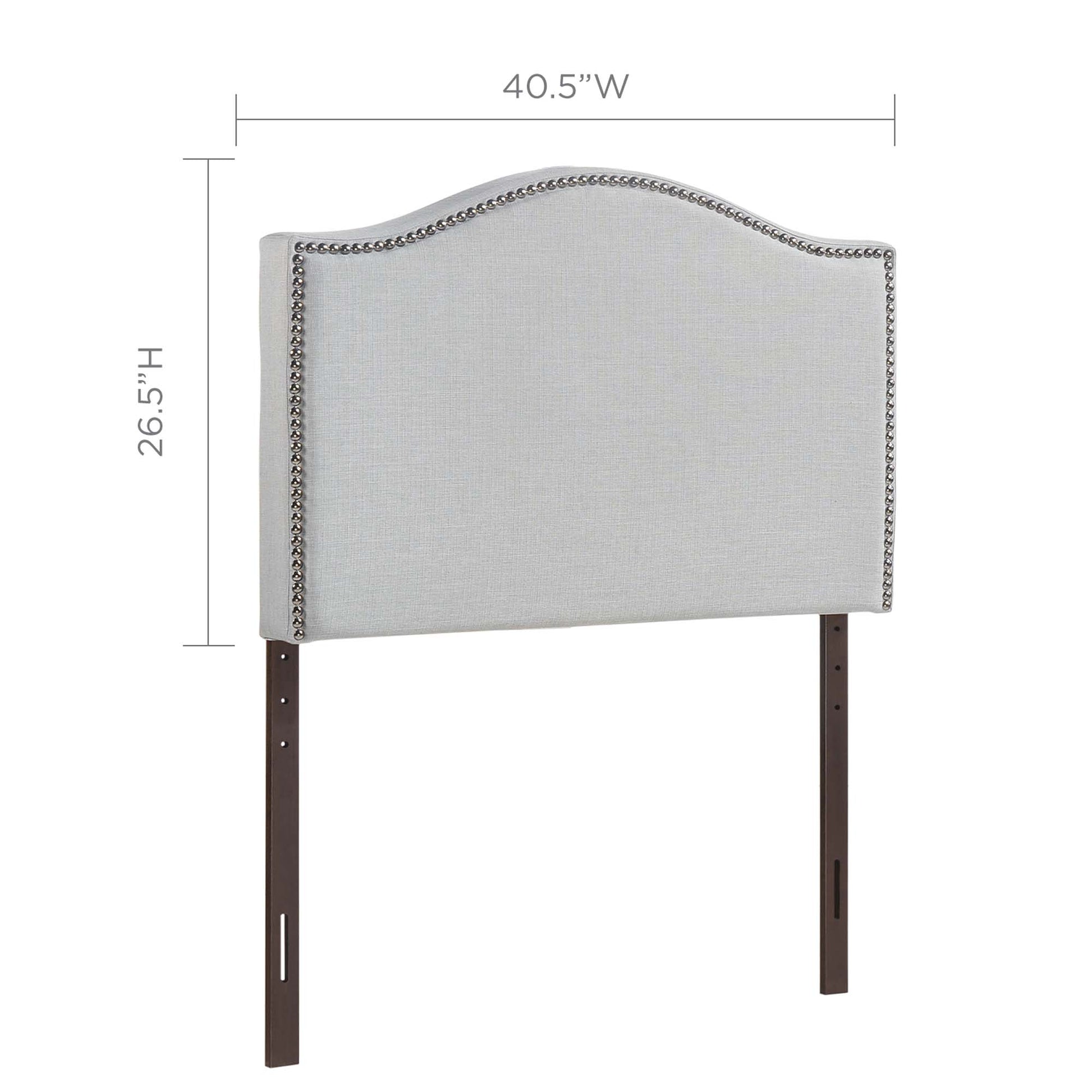 Curl Nailhead Upholstered Twin Headboard - Ivory