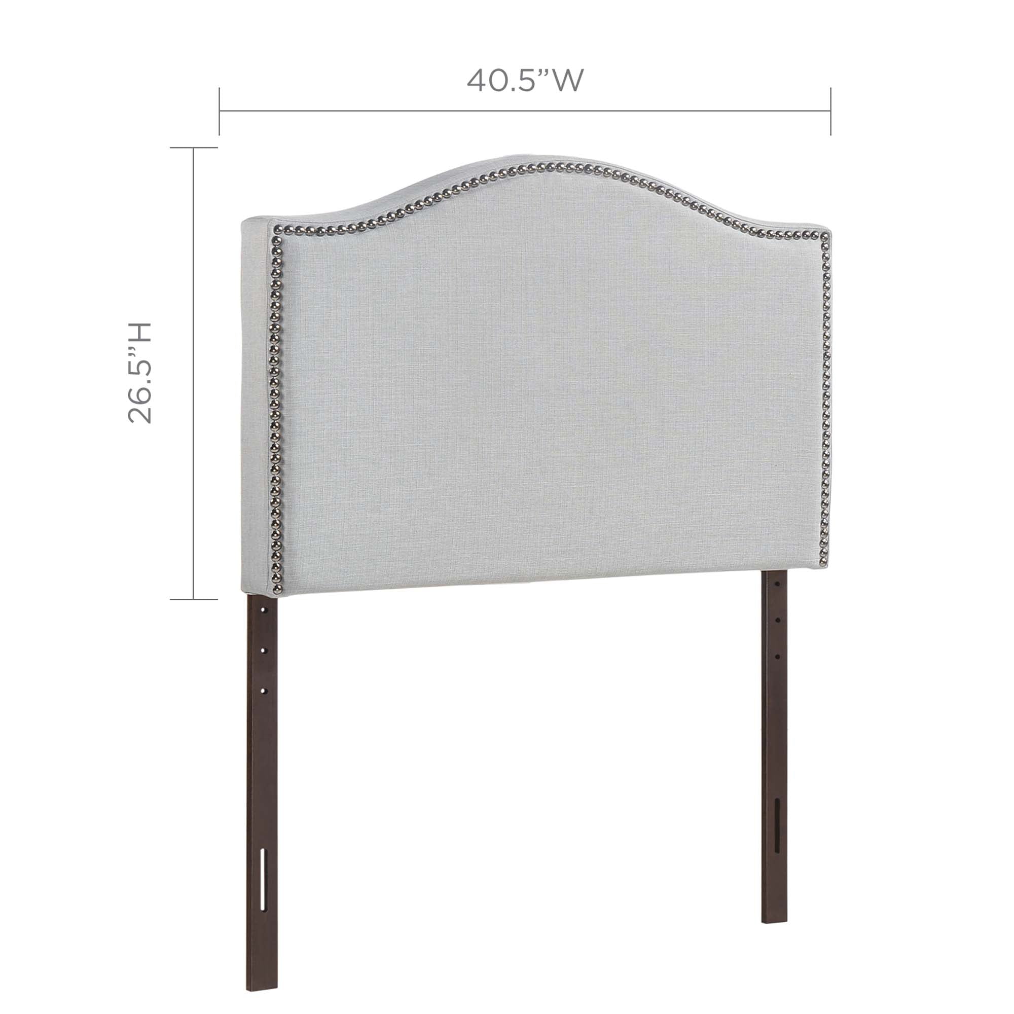 Curl Nailhead Upholstered Twin Headboard - Ivory