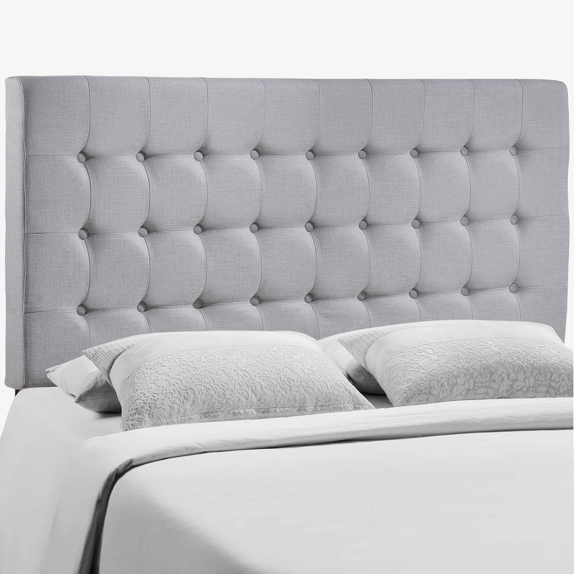 Tinble Upholstered Fabric Queen Headboard - Sky Gray
