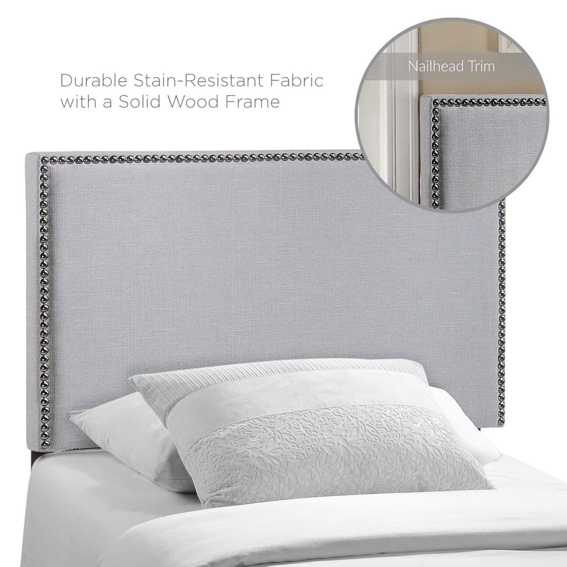 Region Nailhead Upholstered Twin Headboard