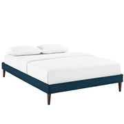 Sharon Fabric Full Bed Frame with Squared Tapered Legs - Azure