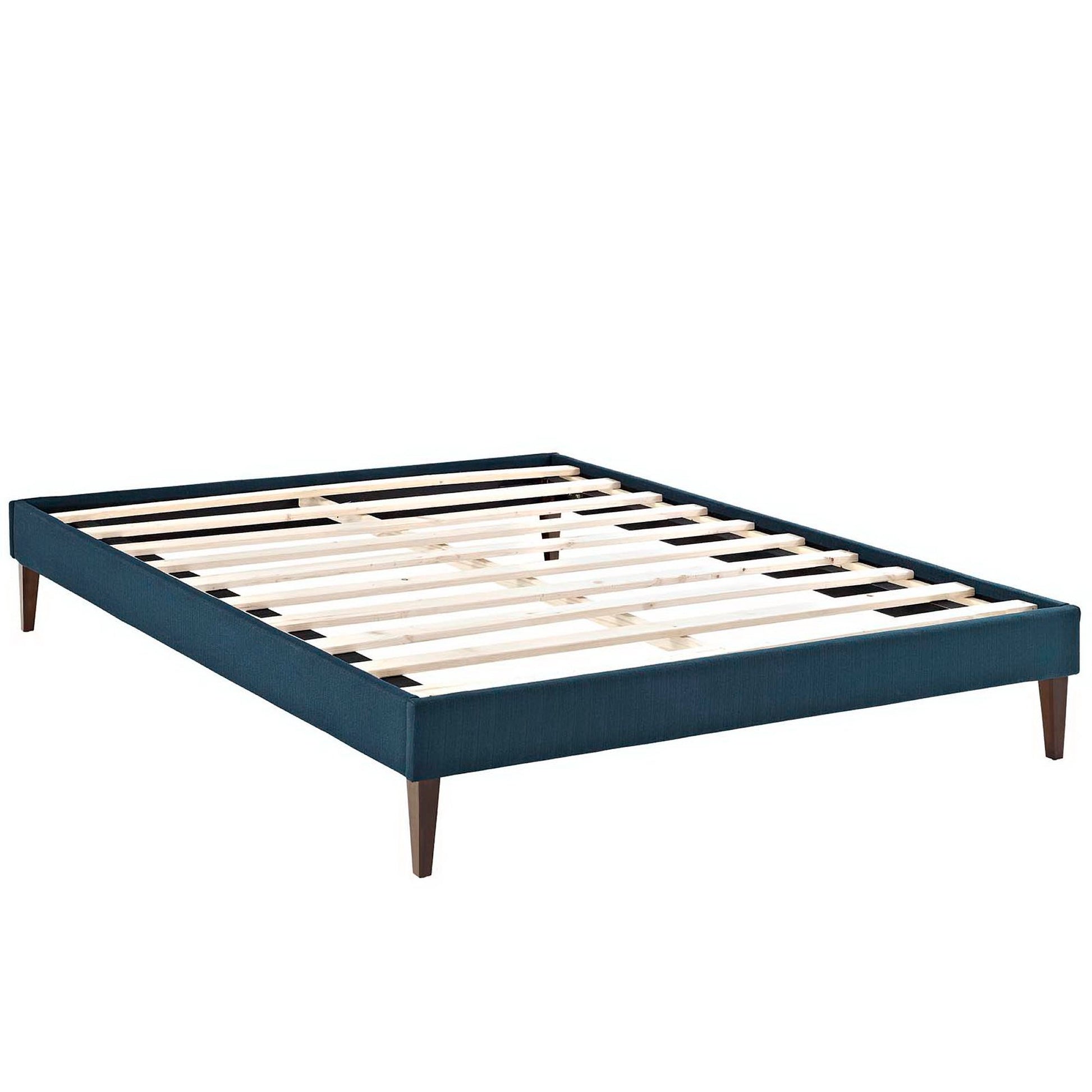 Sharon Fabric Full Bed Frame with Squared Tapered Legs - Gray