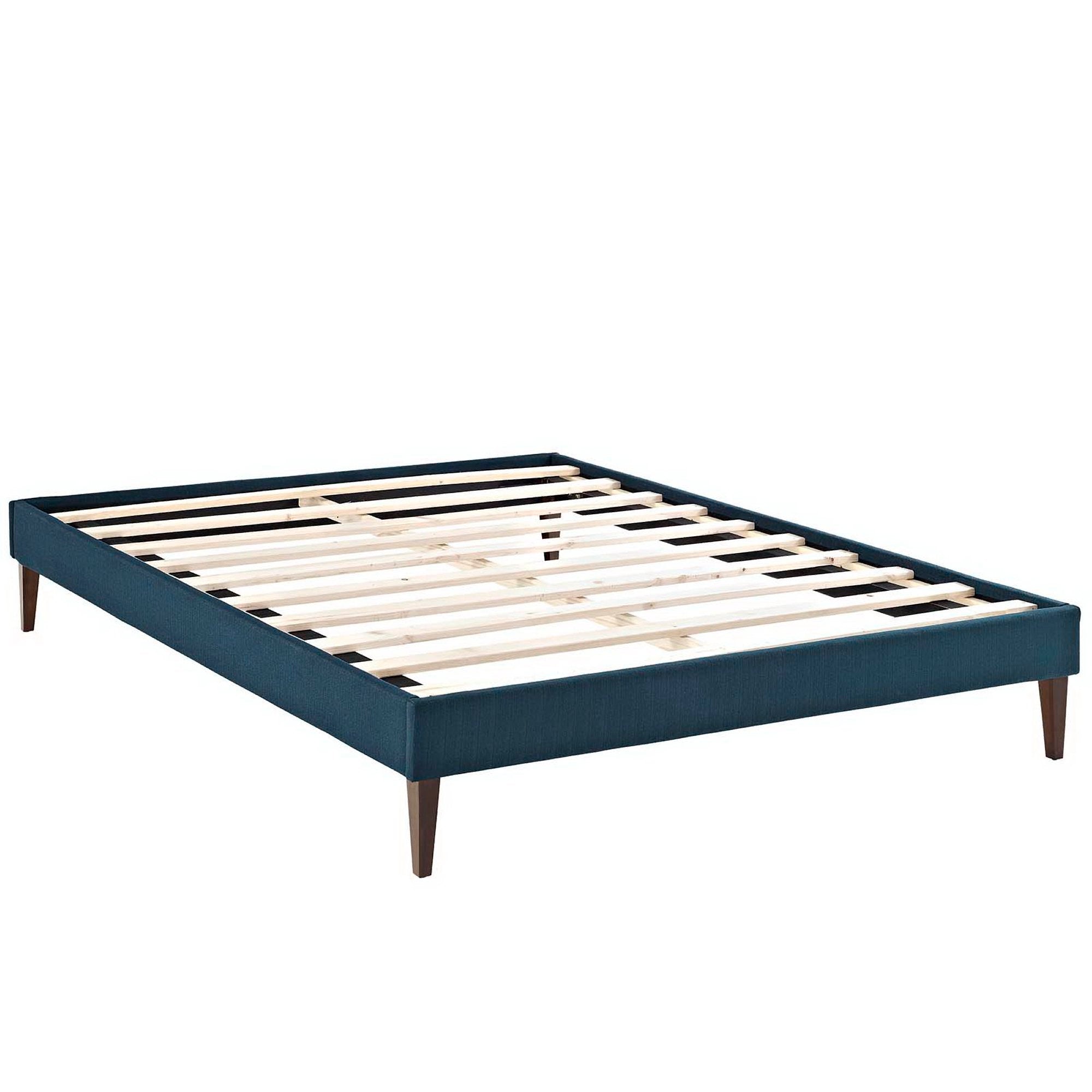 Sharon Fabric Full Bed Frame with Squared Tapered Legs - Gray