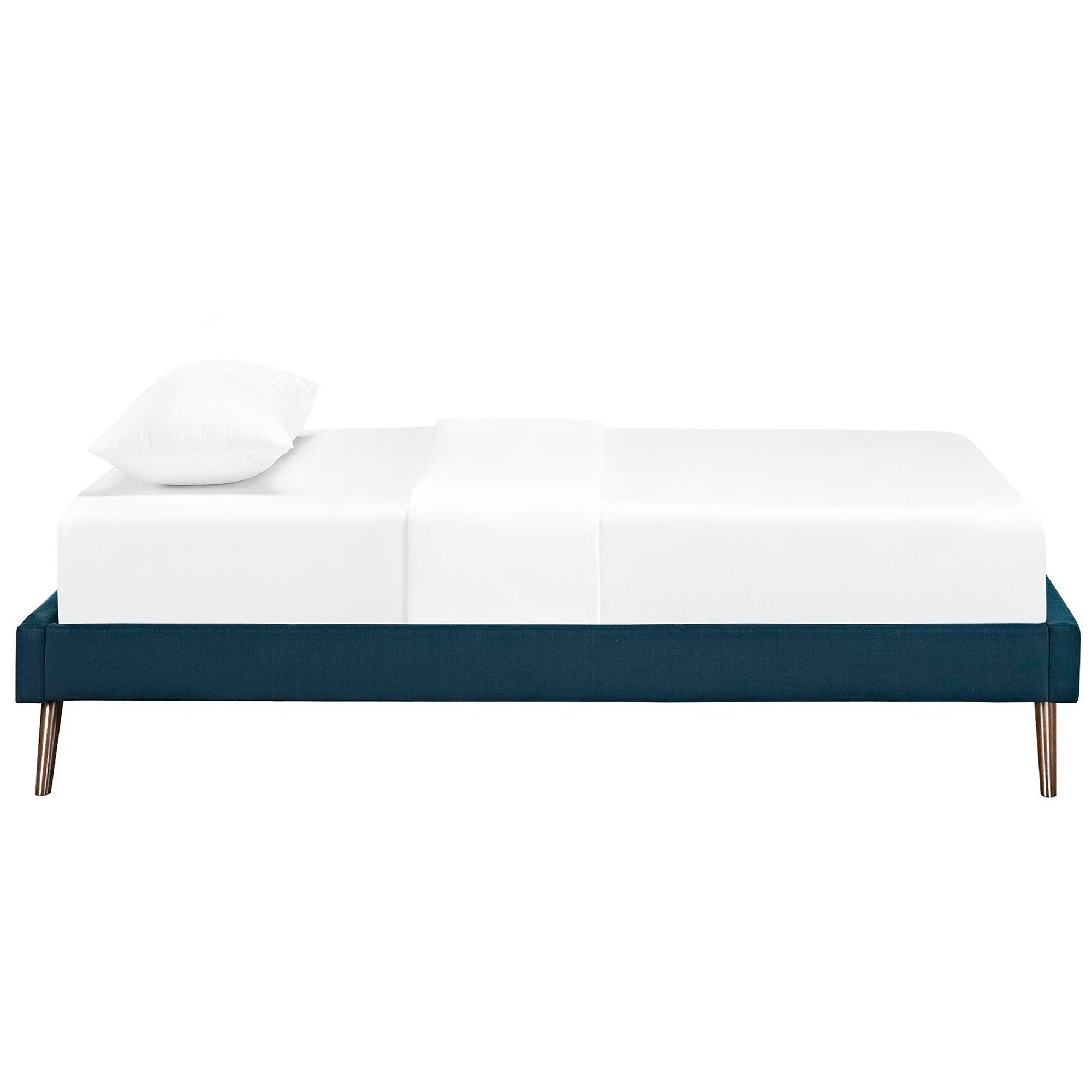 Helen Fabric Twin Bed Frame with Round Splayed Legs - Gray