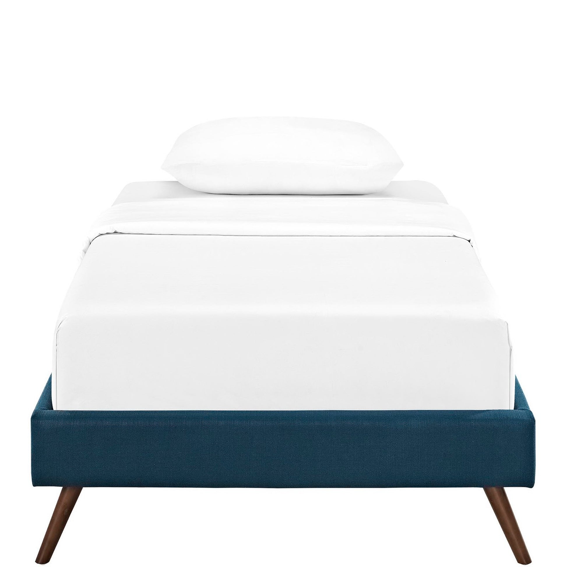Helen Fabric Twin Bed Frame with Round Splayed Legs