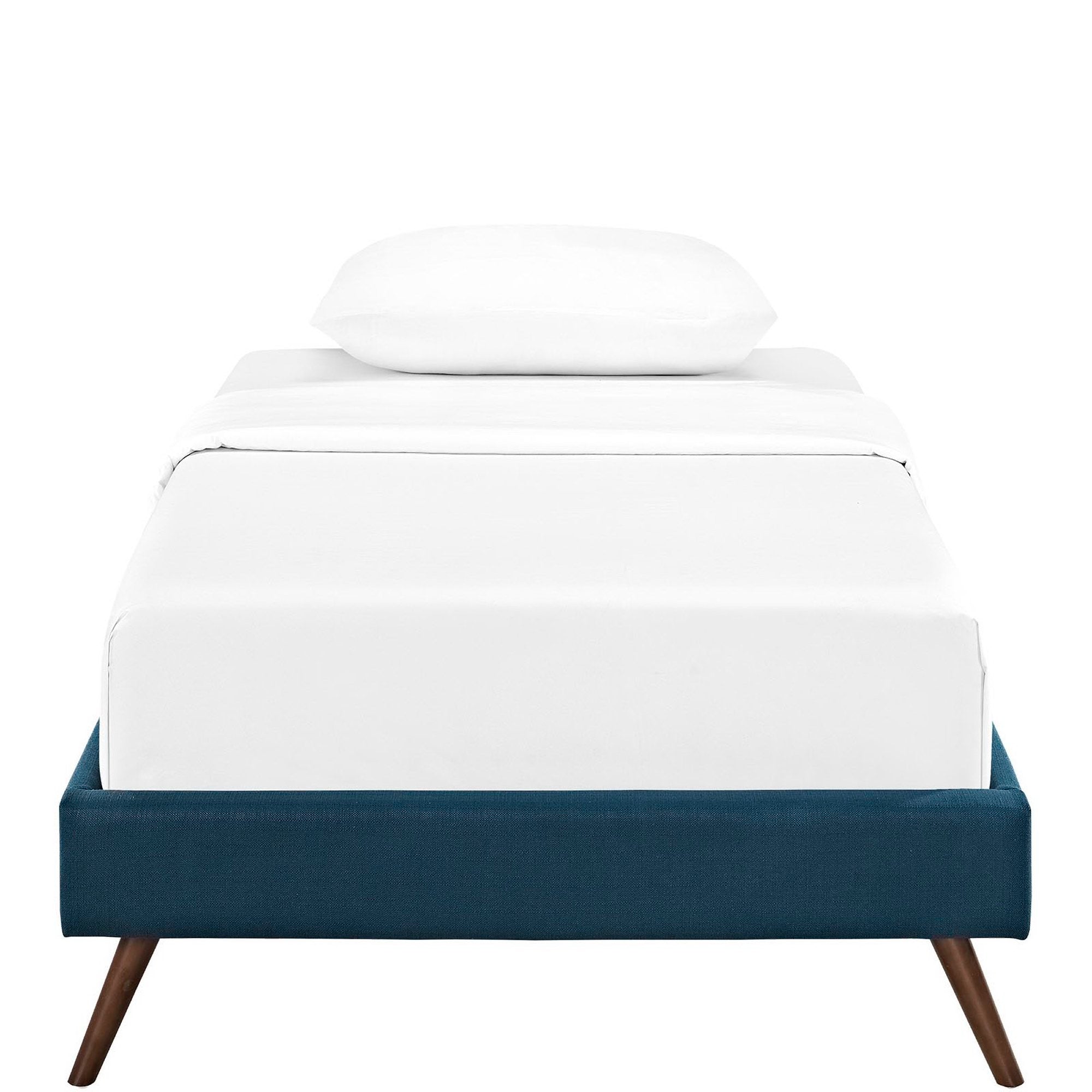 Helen Fabric Twin Bed Frame with Round Splayed Legs