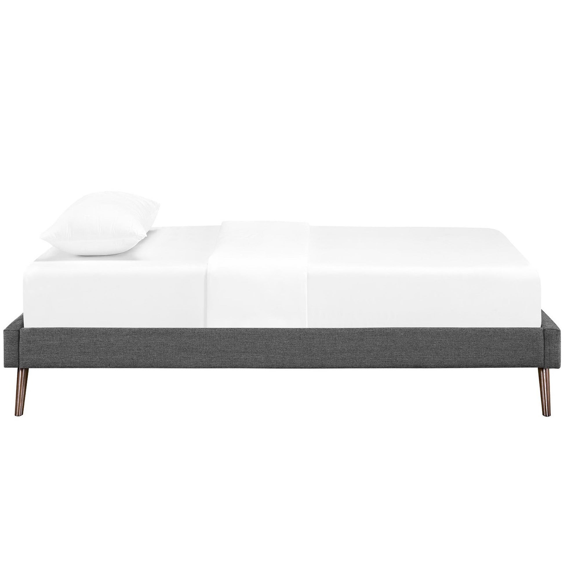 Helen Fabric Twin Bed Frame with Round Splayed Legs