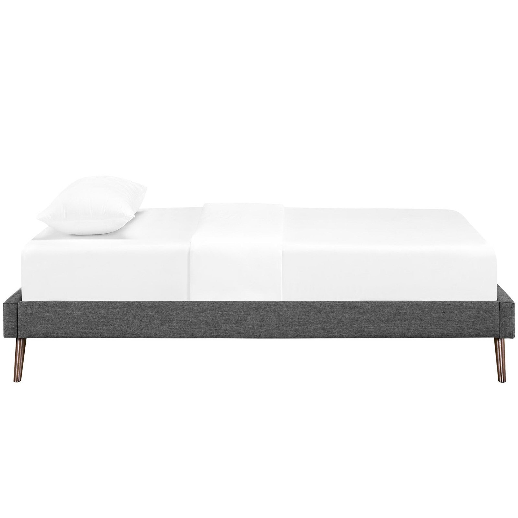 Helen Fabric Twin Bed Frame with Round Splayed Legs