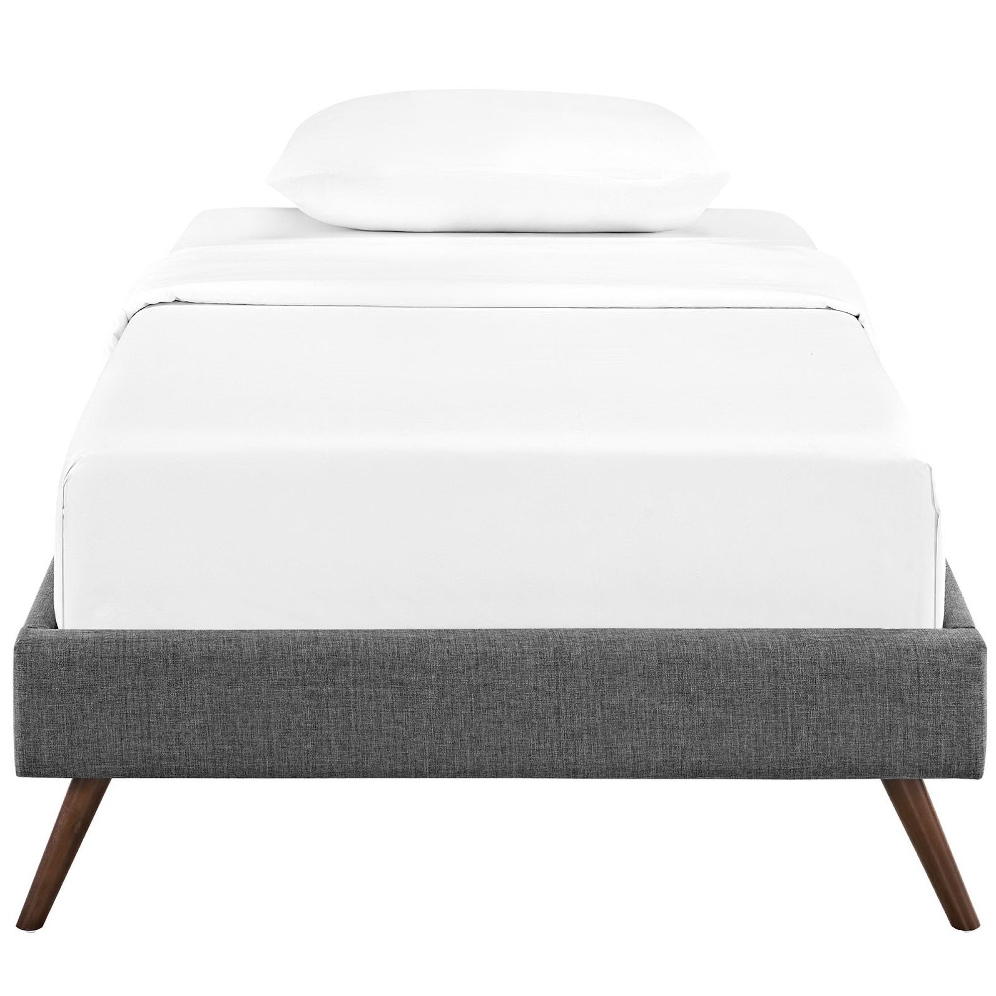 Helen Fabric Twin Bed Frame with Round Splayed Legs