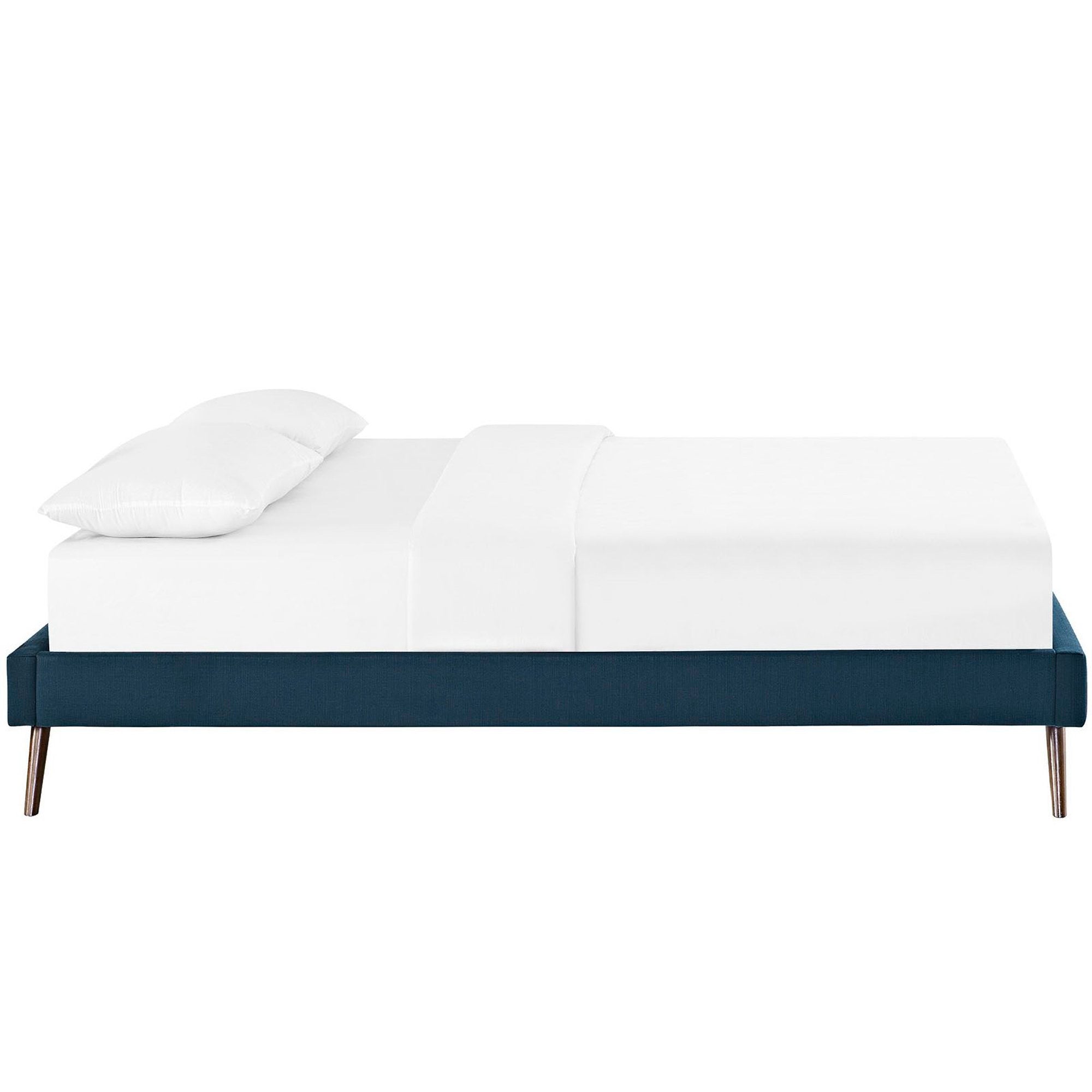 Helen Fabric Full Bed Frame with Round Splayed Legs