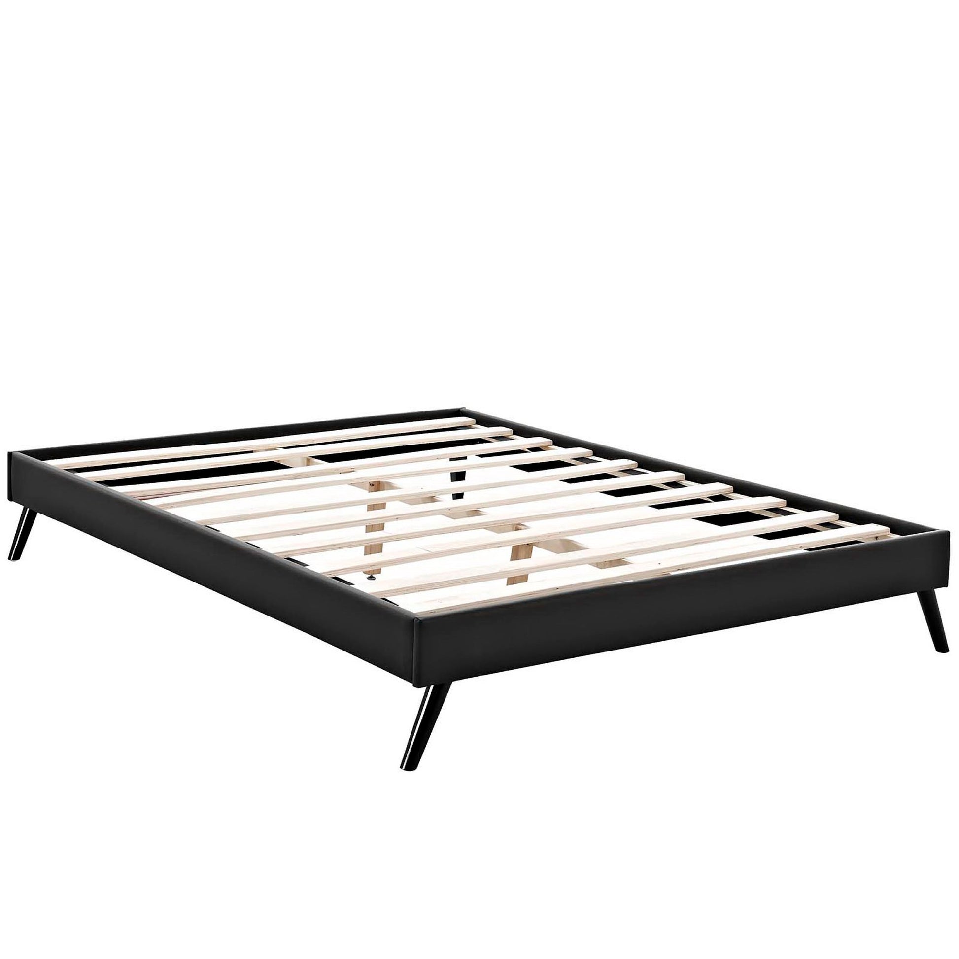 Helen Vegan Leather Bed Frame with Round Splayed Legs - White